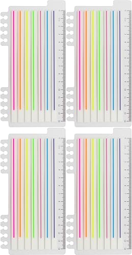 Tiras adhesivas transparentes forradas de colores surtidos, 0.235 x 5.5 pulgadas de largo, índice de pestañas de bandera, fácil de publicar, 4