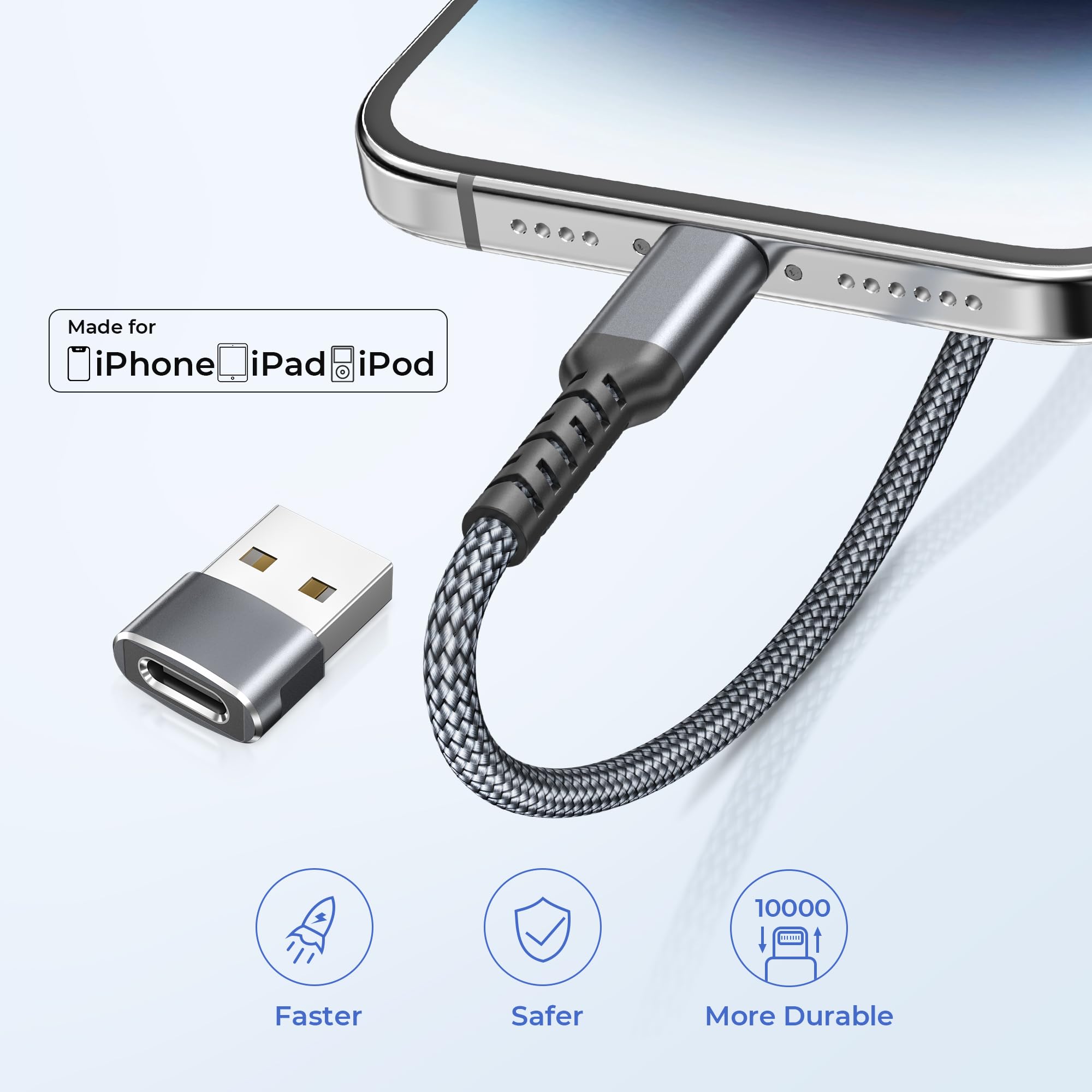 Amazon.com: Basesailor iPhone 14 13 Pro Max Charger Cable 10FT,USB