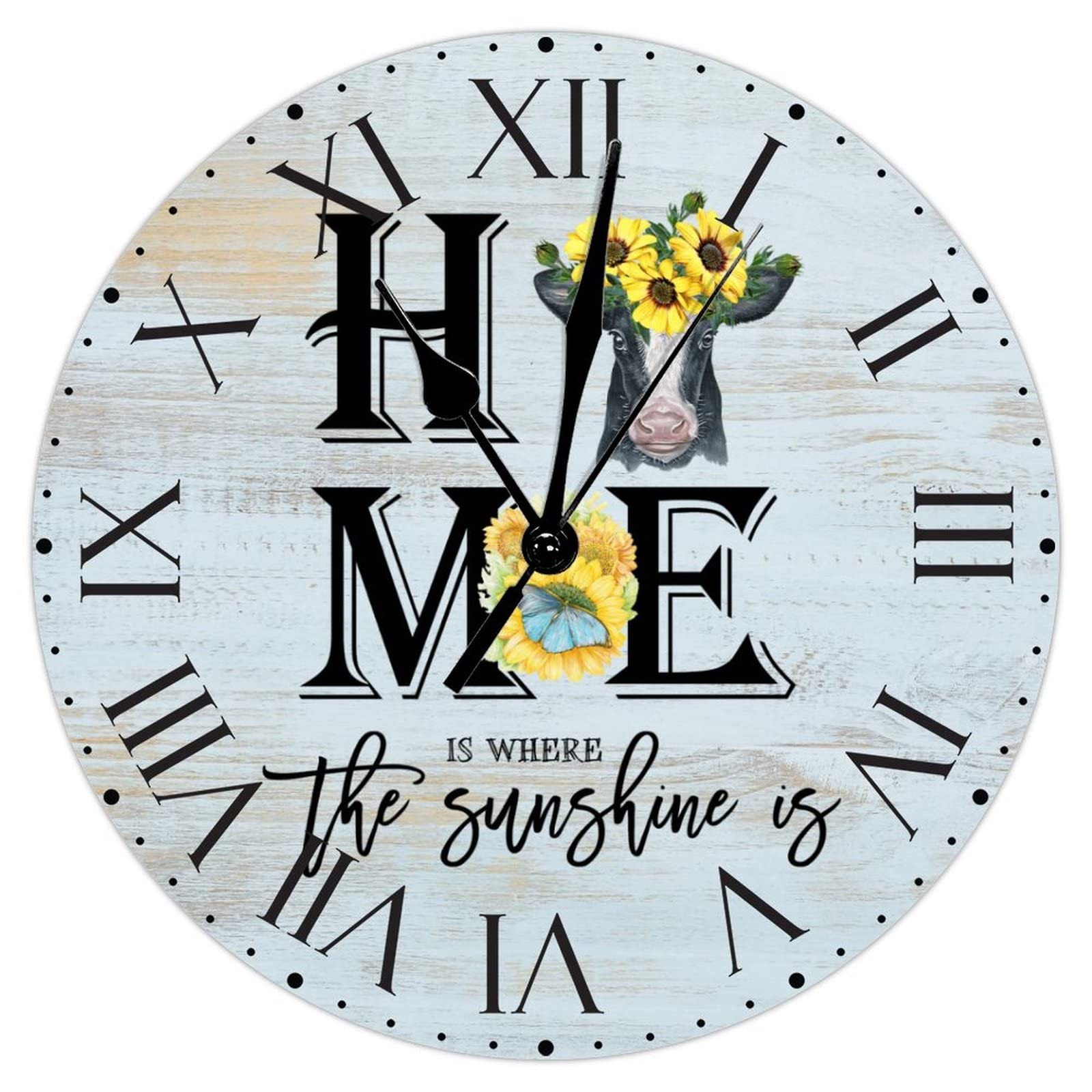 Horloge murale en PVC 30,5 cm silencieuse sans tic-tac pour chambre