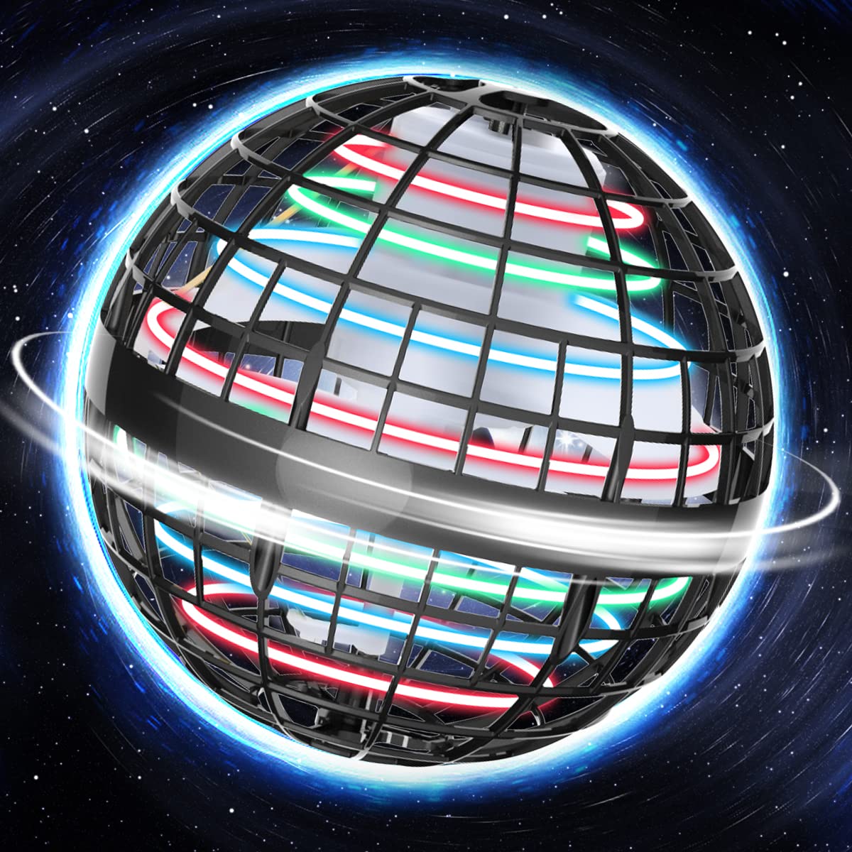 Flying Orb Ball Toy, 2023 Upgraded Hover Ball, Flying Ball Flying Spinner Mini Drone Ball Cosmic Globe Ball Boomerang Ball Flying Fidget Spinner, Idea Gift for Boys Girls Adults Outdoor Indoor - Gray