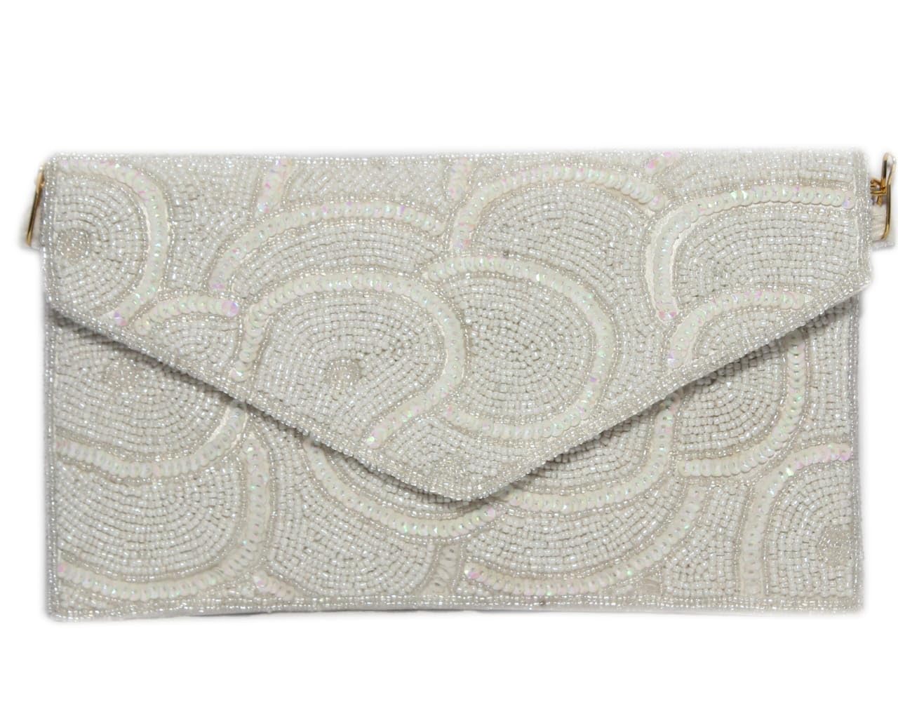 amerie fashions Embroidered White Velvet Envelope Clutch Purse | Ladies Purse Handbag-picture-27