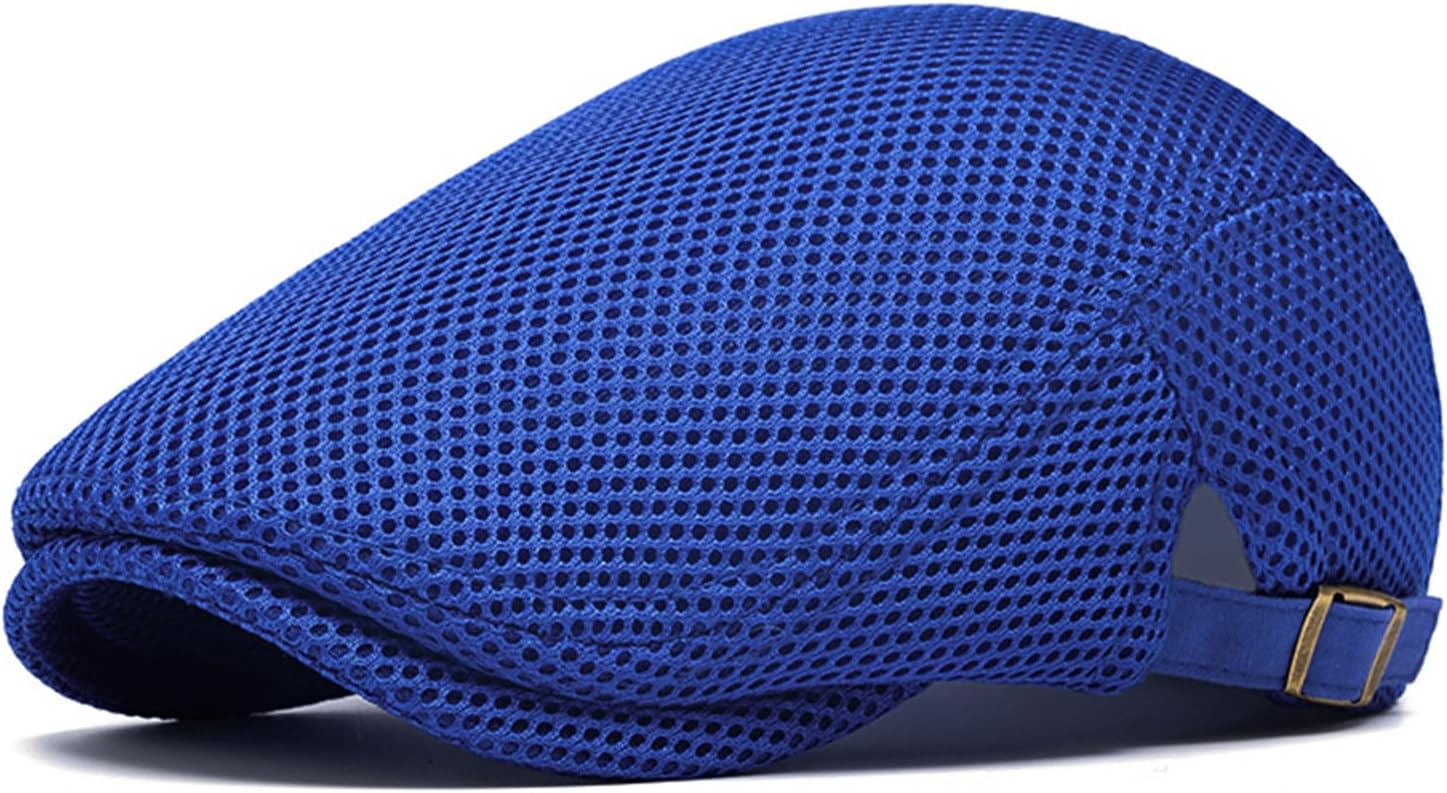 meioro Mens Breathable Mesh Summer Hat Adjustable Flat Cap Newsboy Beret Ivy Cap Irish Cabbie Fishing Hats