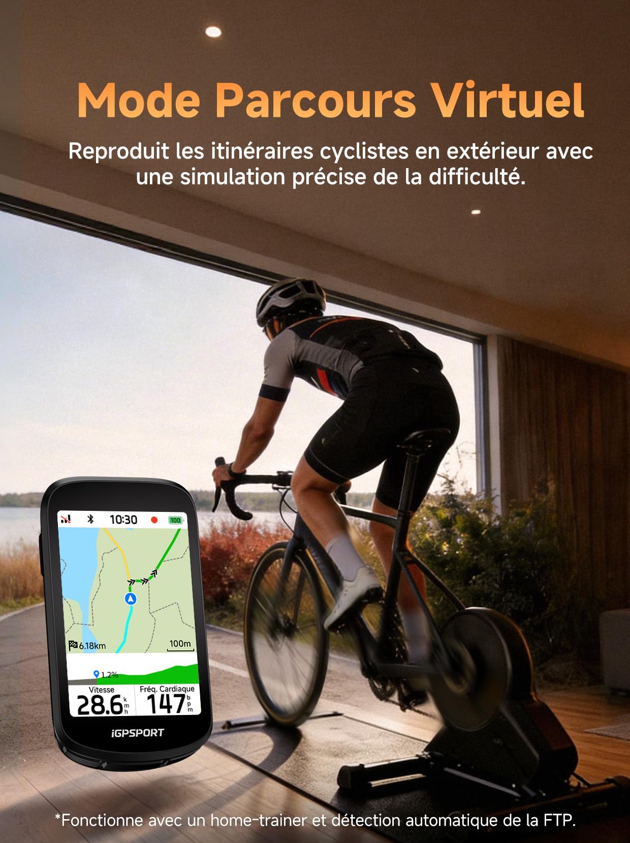 iGPSPORT BSC500 Compteur Velo sans Fil, 3,3" Grand Écran Tactile Navigation Vocale Sonnette Électronique Mode, d’Entraînement en Montée, 32 Go Compteur Velo GPS