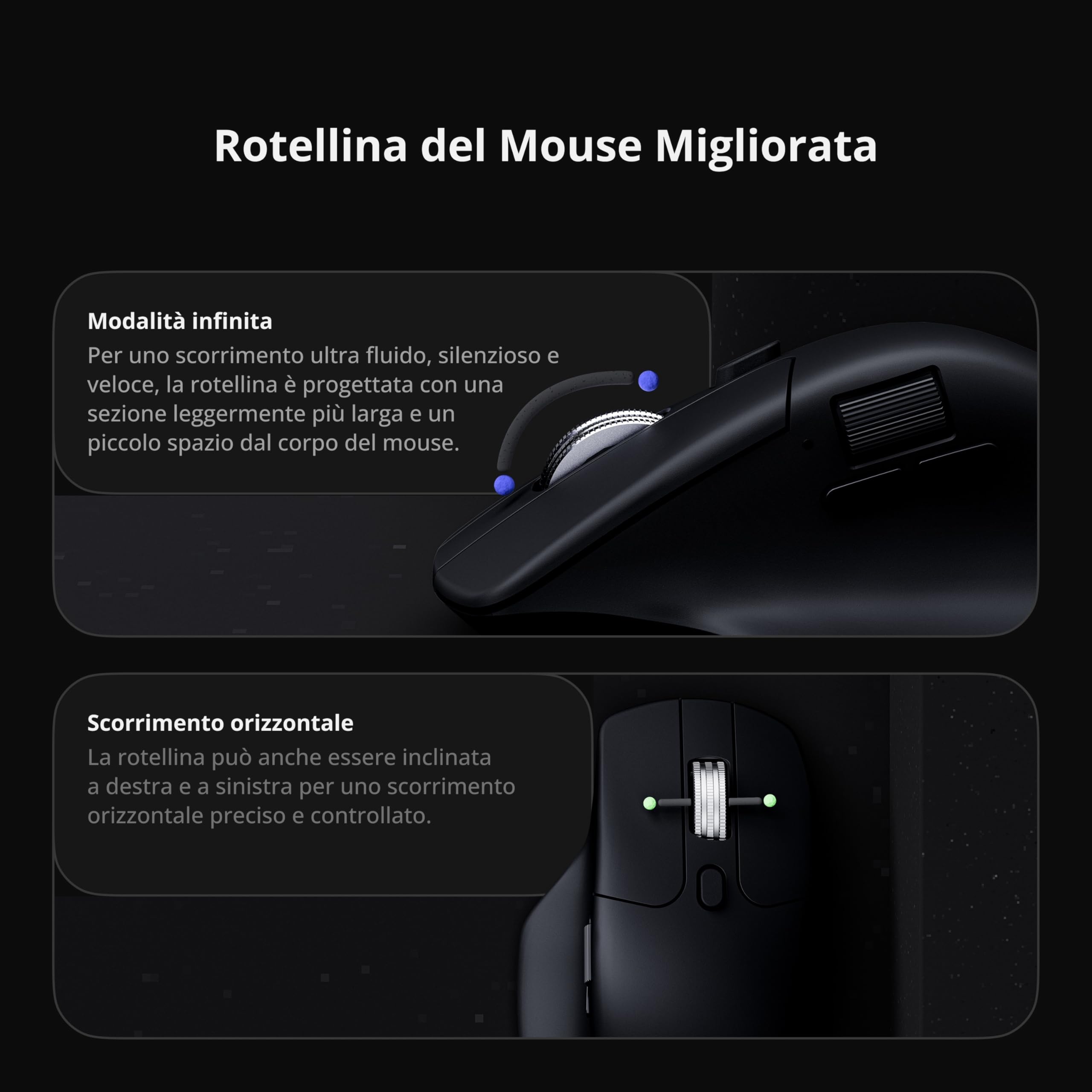 Keychron Mouse da gioco senza fili M6 8000 Hz 2,4 GHz e Bluetooth 5.3, sensore PixArt 3950, 30000 DPI, ruota in metallo, Huano Silent Micro Switch, programmabile con Launcher, per Windows, Mac e Linux