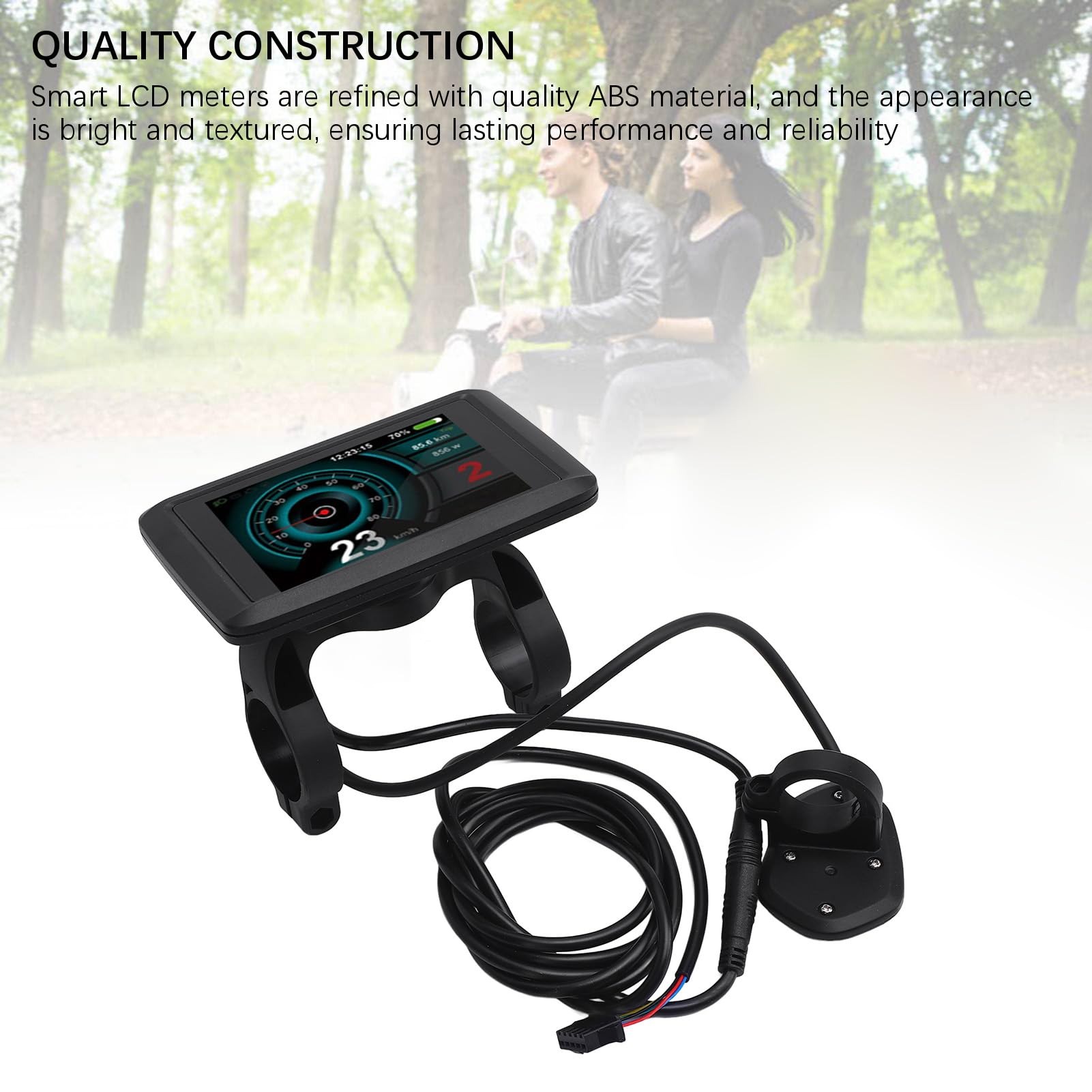 Socobeta Display LCD a Colori per Bici Elettrica Schermo TFT Durevole da 3,5 Pollici con Ricarica USB per Ciclisti di Scooter Elettrici