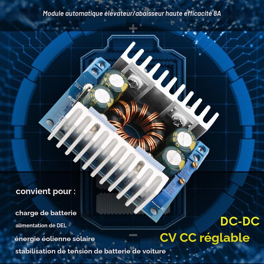 Module D'alimentation Convertisseur DC - DC 10A Transformateur de Puissance - Boost 5-30V à 1,25-30V Régulateur de Tension Automatique Conversion Énergétique