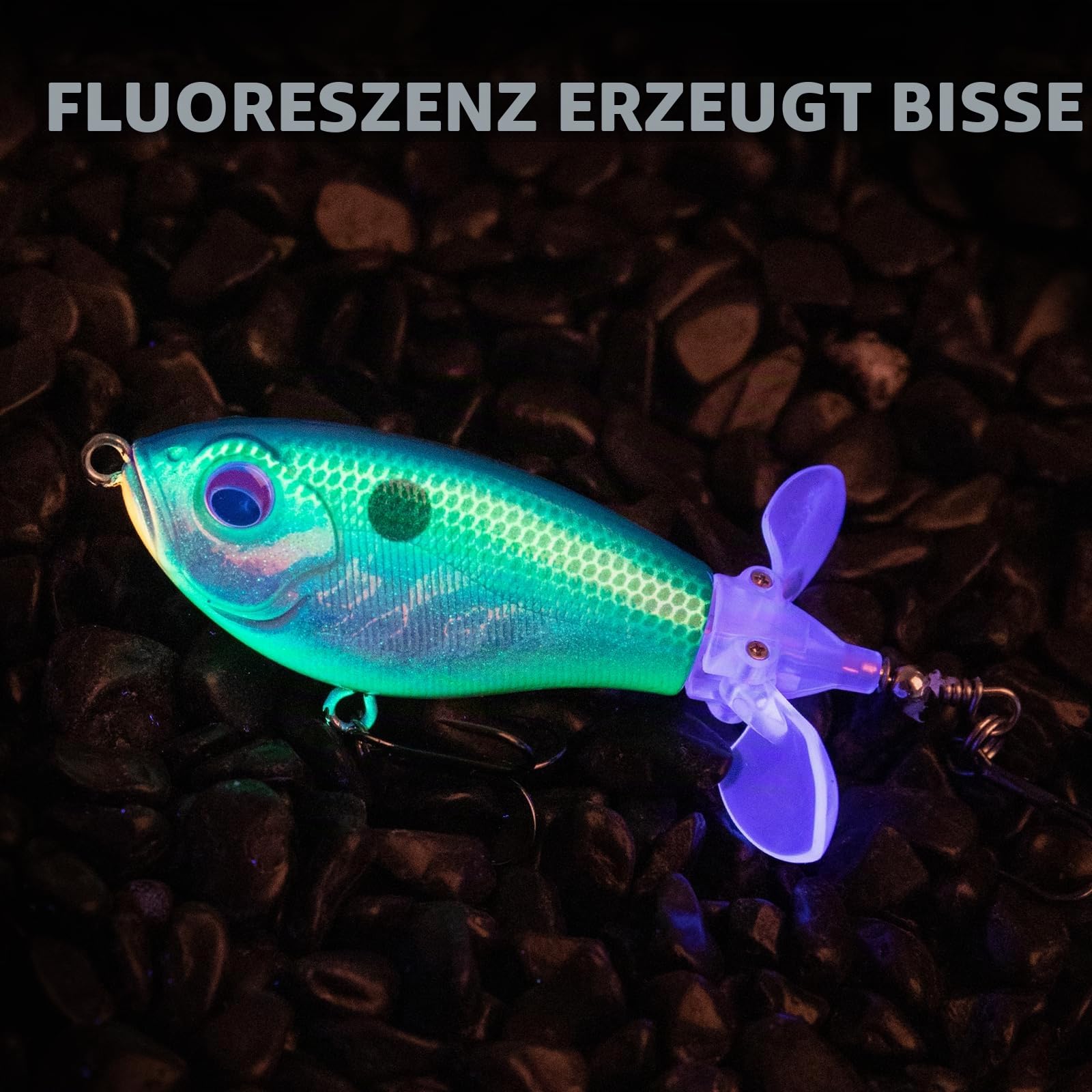 TRUSCEND Easy Catch Popobait mit BKK-Haken, Perfektes Gleichgewicht aus Schall, Spritzer & Schwimmen, Whopper Plopper Oberfläche Angelköder, Topwasser-Plopper-Köder für Barsch, Zander, Forelle, Hecht