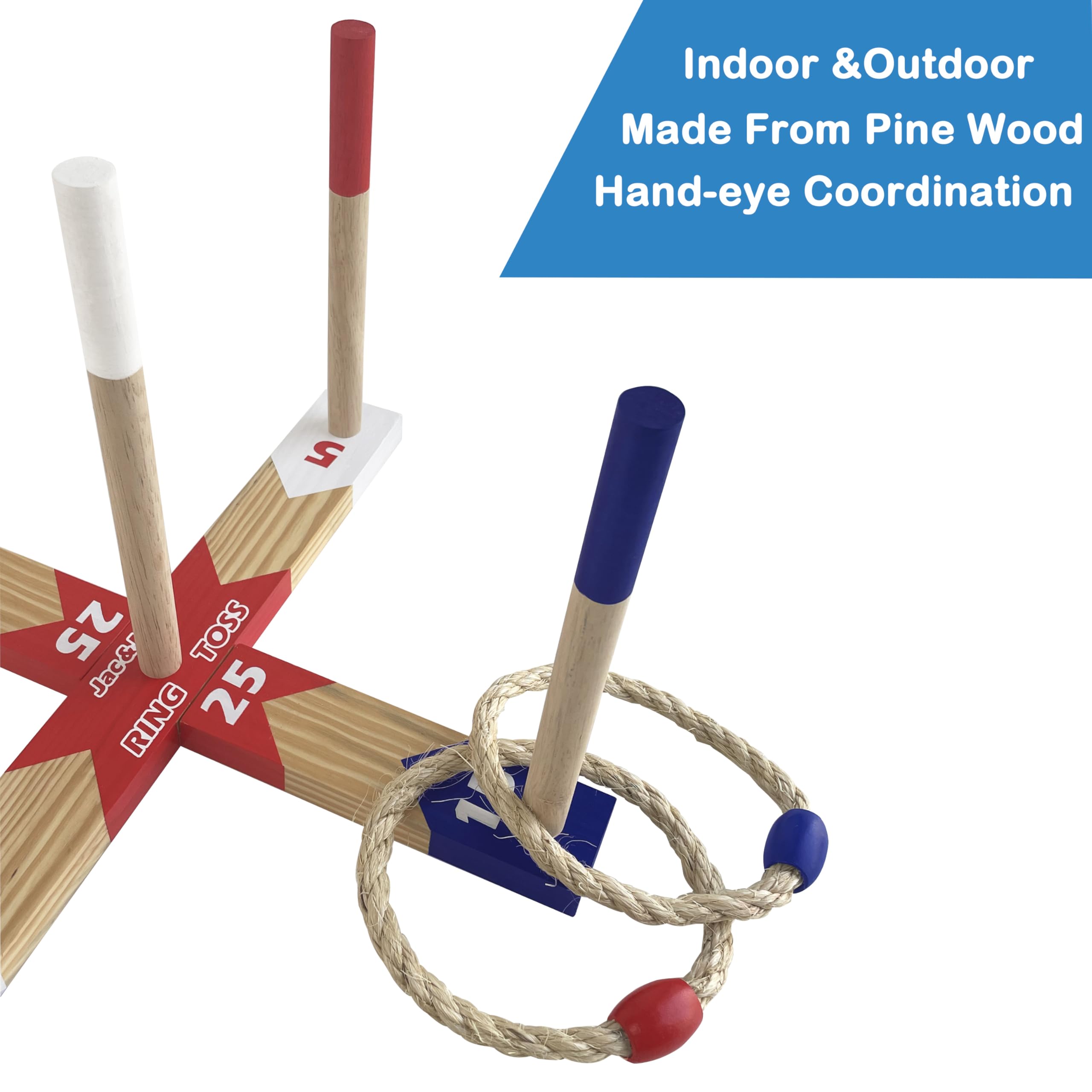 Jeu De Lancer D'anneaux En Bois Pour L'intérieur Et L'extérieur