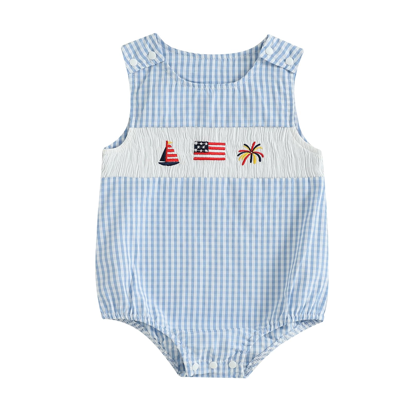 Ayalinggo 4th Of July Outfit Baby Boy Girl USA Newborn Sleeveless Romper American Flag Infant Bodysuit Fourth Of July Clothes