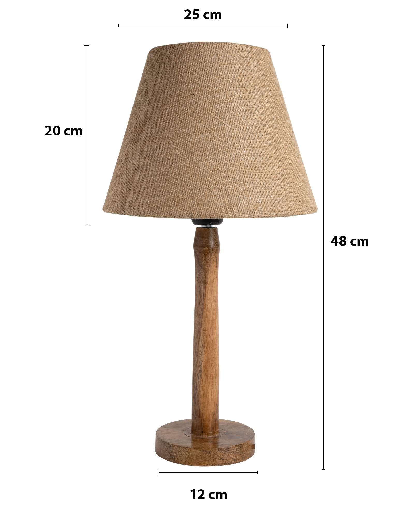 Homesake® Table Lamps for Home Decoration Items, Side Table Lamp for Bedroom Decoration Items, Night Lamp for Bedroom Table, Balcony, Nordic - (Wooden Base, Jute) - Image 7 thumbnail
