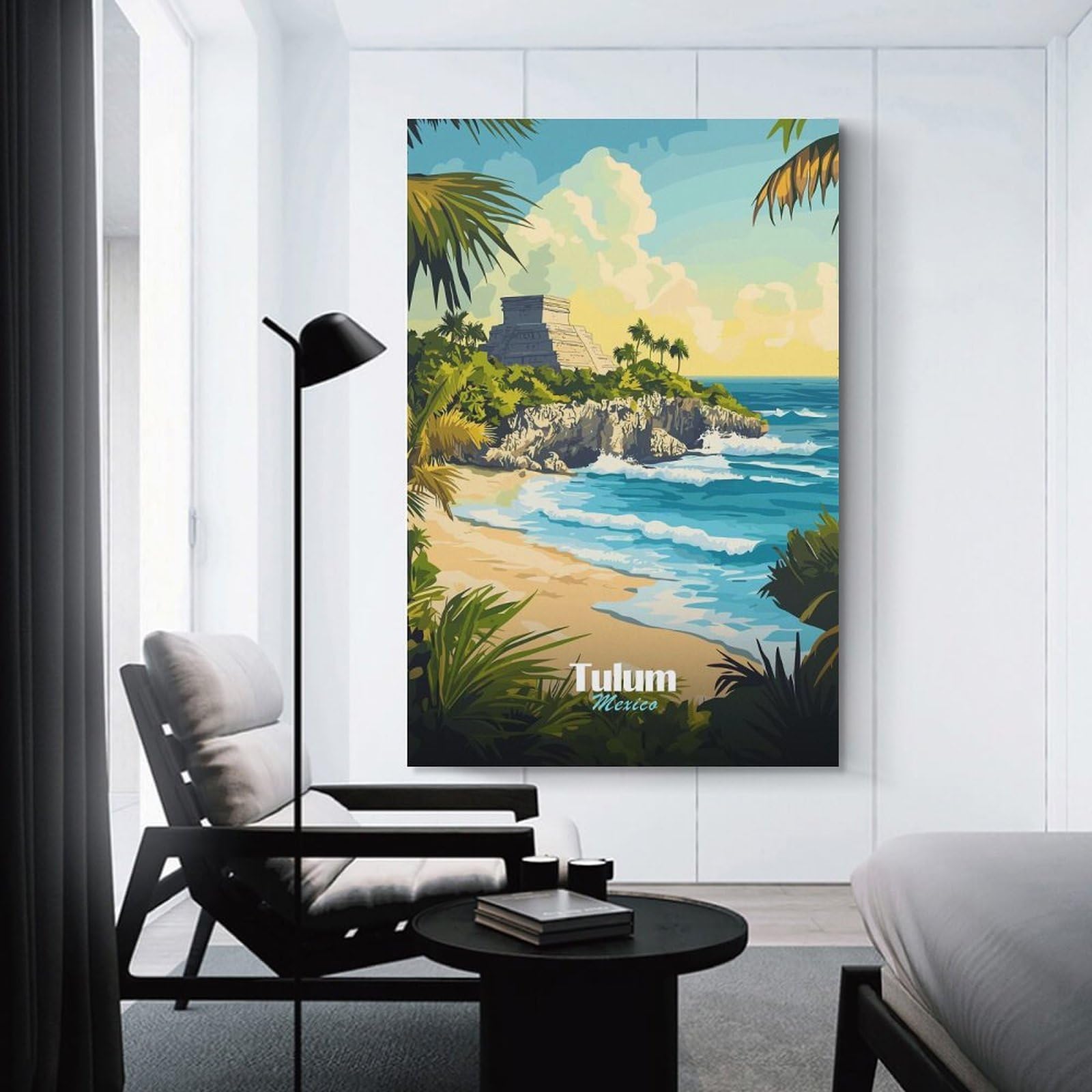 Junmoney Room Decor Wall Art Tulum Mexico Travel, 16x24inch(40x60cm), for Gallery Wall Layouts in Home Or Office, Home Wall Art for Statement Displays