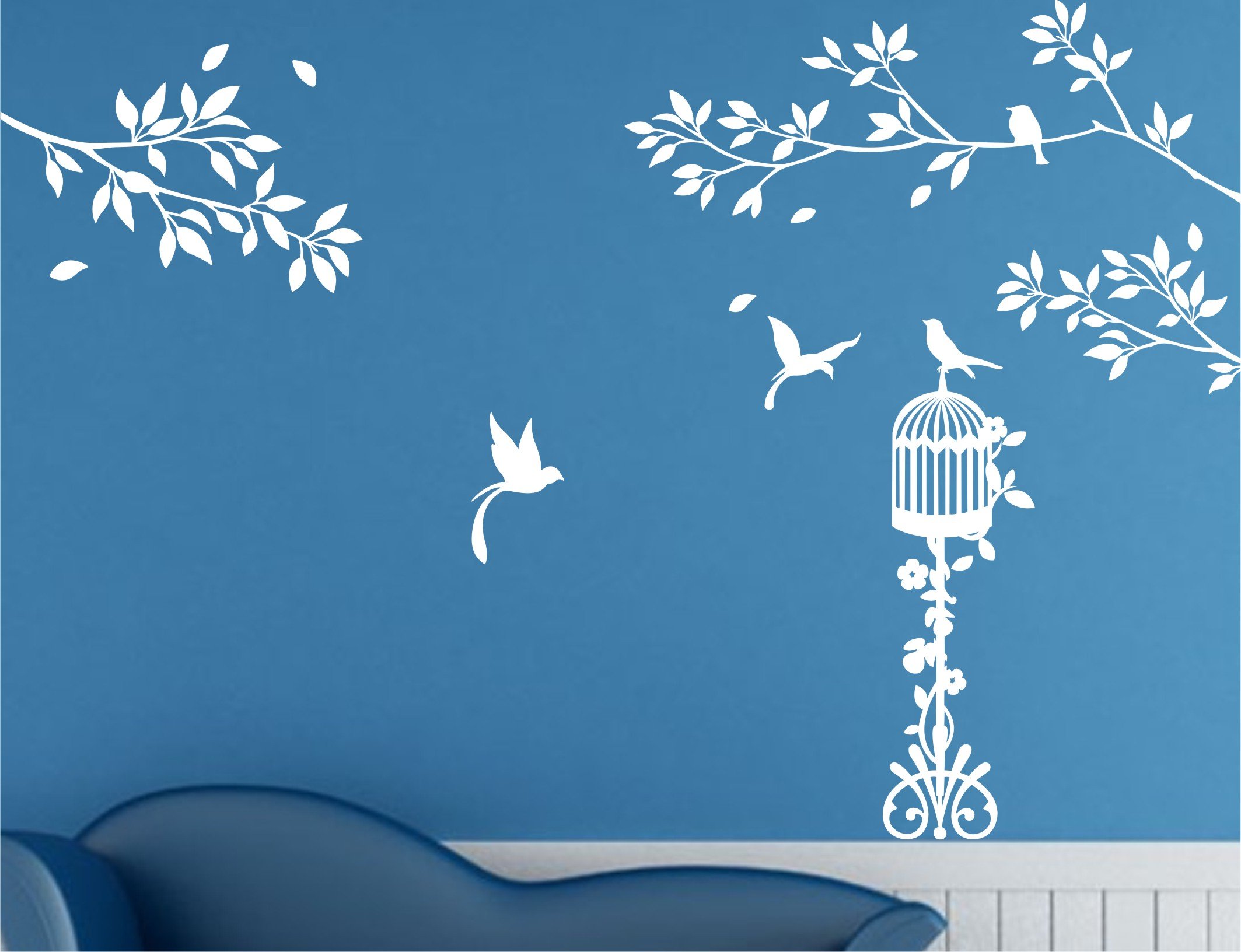 Heaven Decors Tree Branch with Bird Cage and Bird White Wall Sticker and Wallpaper Size(59 x 97) Cm (B075HGMWSQ) Amazon Price History, Amazon Price Tracker