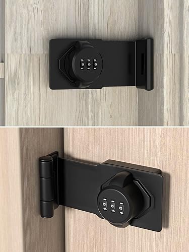 Miniatura 7 de Cerraduras de cerradura de contraseña para gabinete, cerradura de puerta de granero de 90 grados, cerradura de combinación de seguridad para el