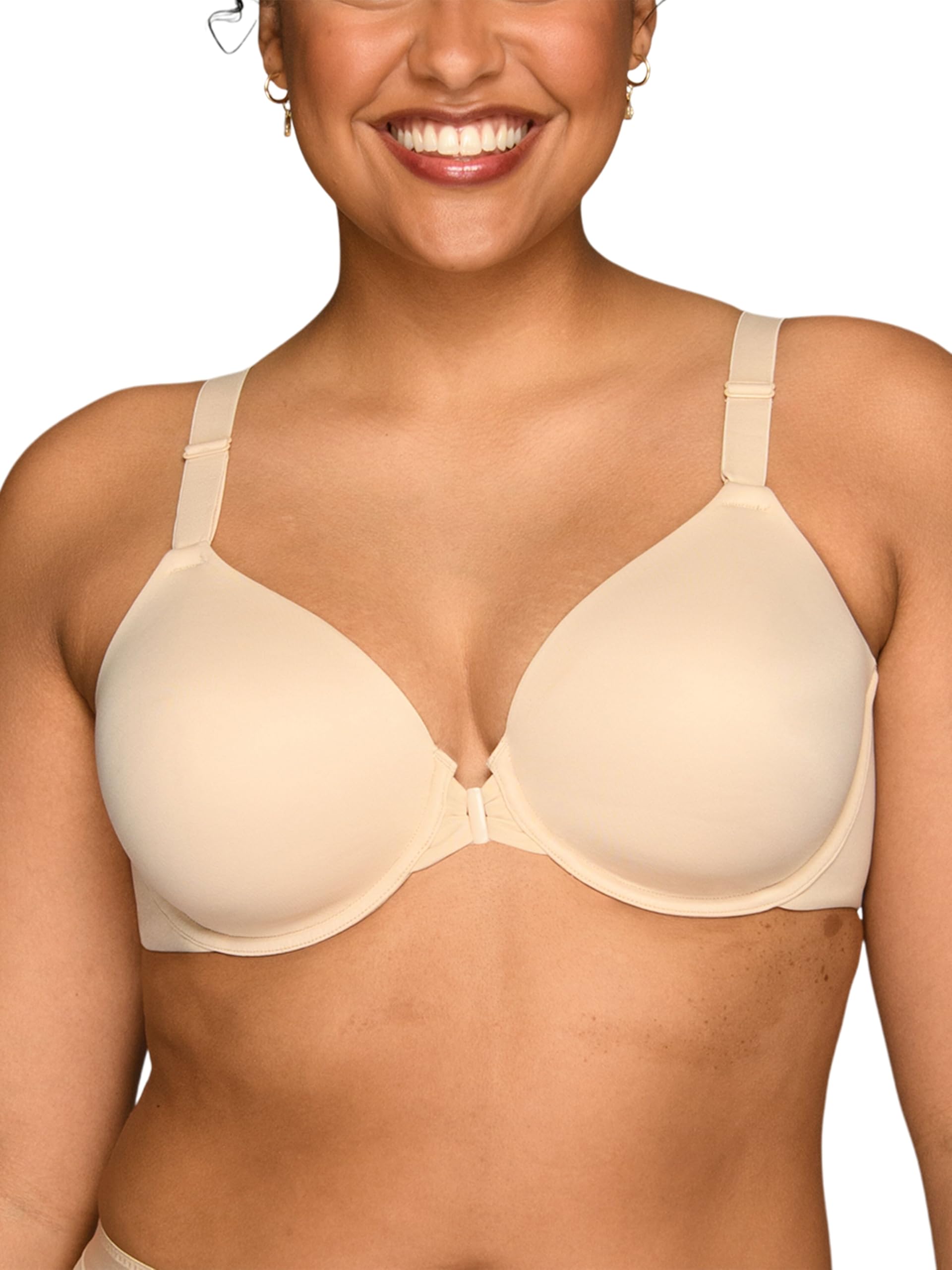 Vanity Fair Women's Beauty Back Full Figure Front Close Underwire Bra, Beige, 42DD