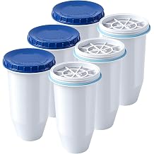 0 TDS Water Filter for Zero Pitcher & Dispenser | Upgraded 6-Stage Filtration | Removes 99.9% of Lead, Chrome, PFOA/PFOS | Compatible with ZR-001, ZR-004, ZR-017 | 6 Pack