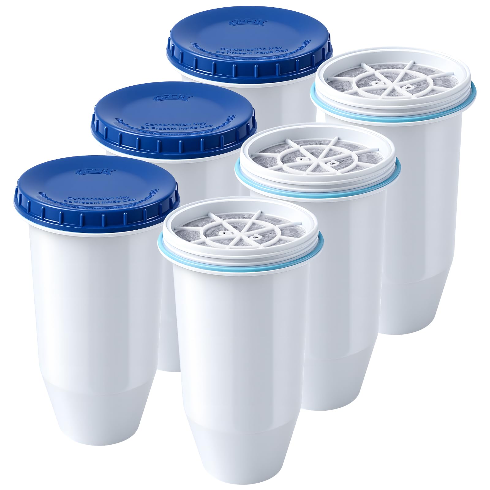 Recogwood 0 TDS Water Filter Jug Cartridge, Removes 99.9% Lead (6 Pack)
