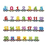 Wondertoys 27 PCS Wooden Magnetic Number Train Set Toy Compatible with Major Brands Train Set Tracks