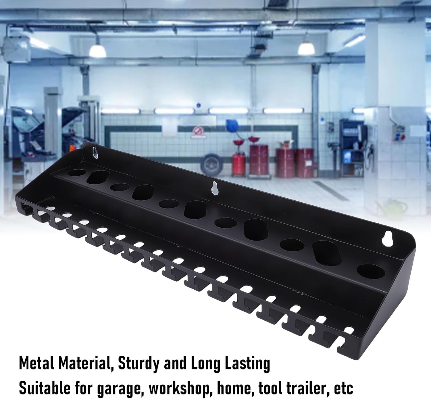 Vice Grip Holder, Wall Mount Storage Rack Organizer with 3 Slot Sizes to Securely Store Vises and Pliers for Workshop Garage Home, Made of Robust Metal image 2