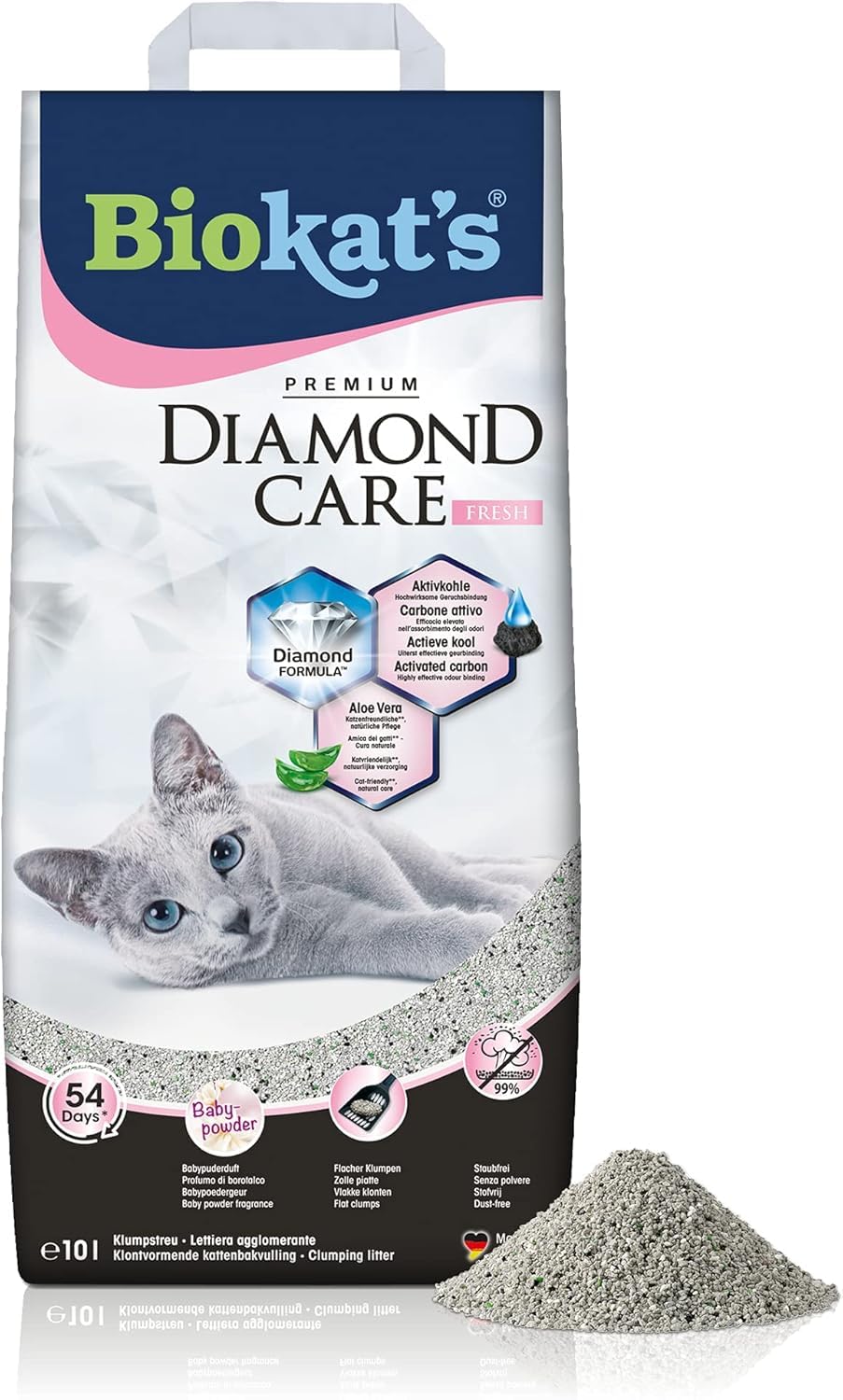 Litter Genie - LitterLocker The Original y Diamond Care Fresh de Biokat, combinación de Arena para Gatos con Aroma a Talco para bebés y Cubo de Arena para Gatos
