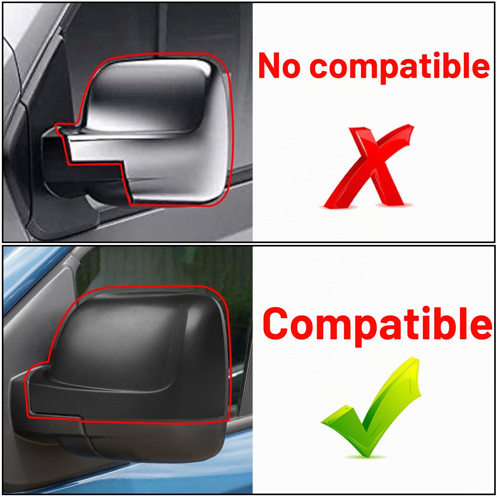 TTCR-II 2PCS Cubierta Espejo Compatible con Renault Trafic/Vauxhall Vivaro