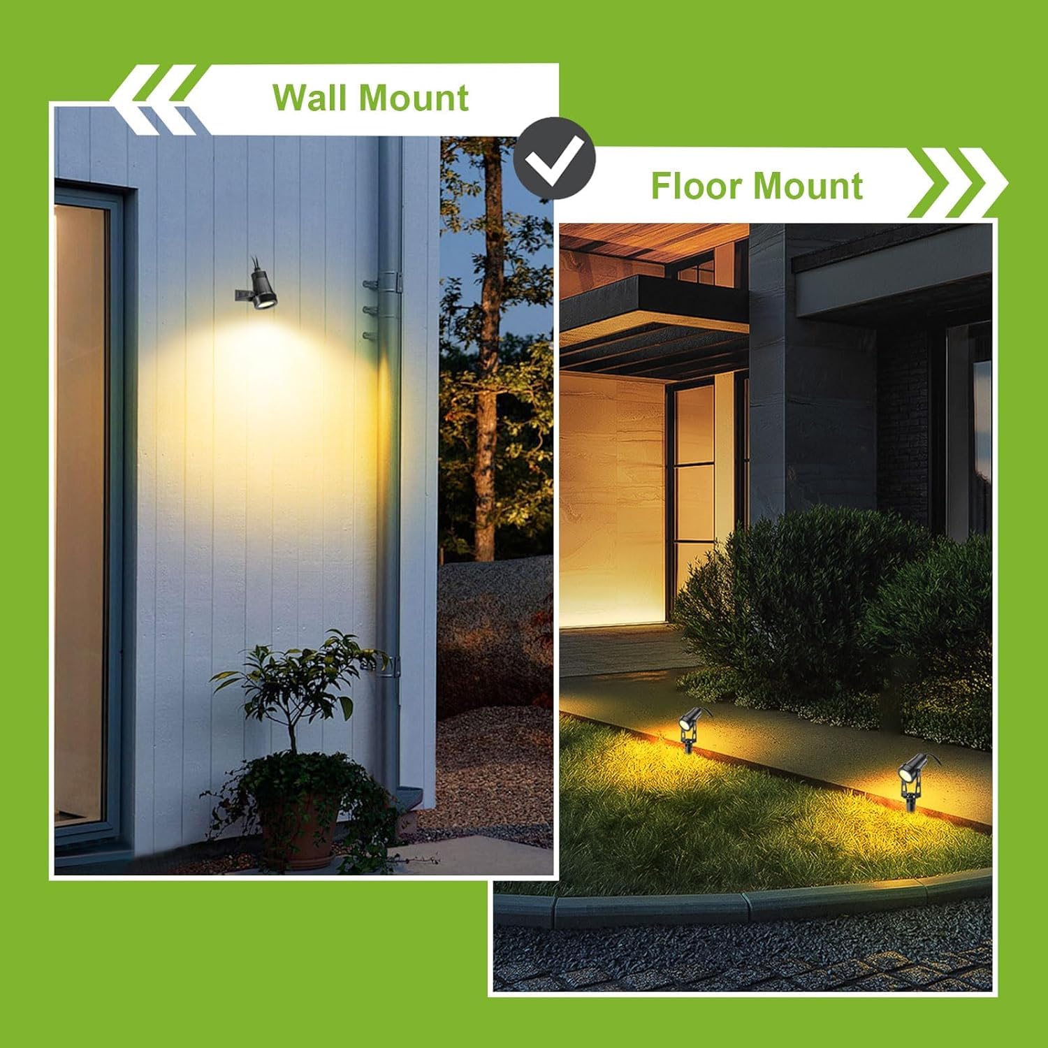 B-right 27m Focos Exterior Iluminación de Jardín con Seguro Voltaje, 8 * 3W Luz Exterior Impermeable IP65 Lámpara de Jardín Apto Decoración Foco Reflector, Luces Proyctor Patio con Enchufe