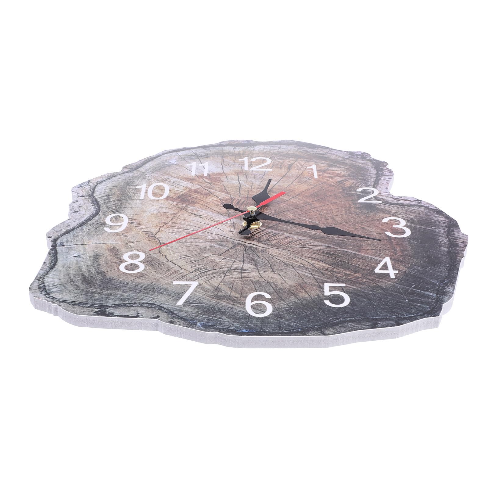 Horloge murale bois silencieuse design moderne anneaux pour deco chambre et salon