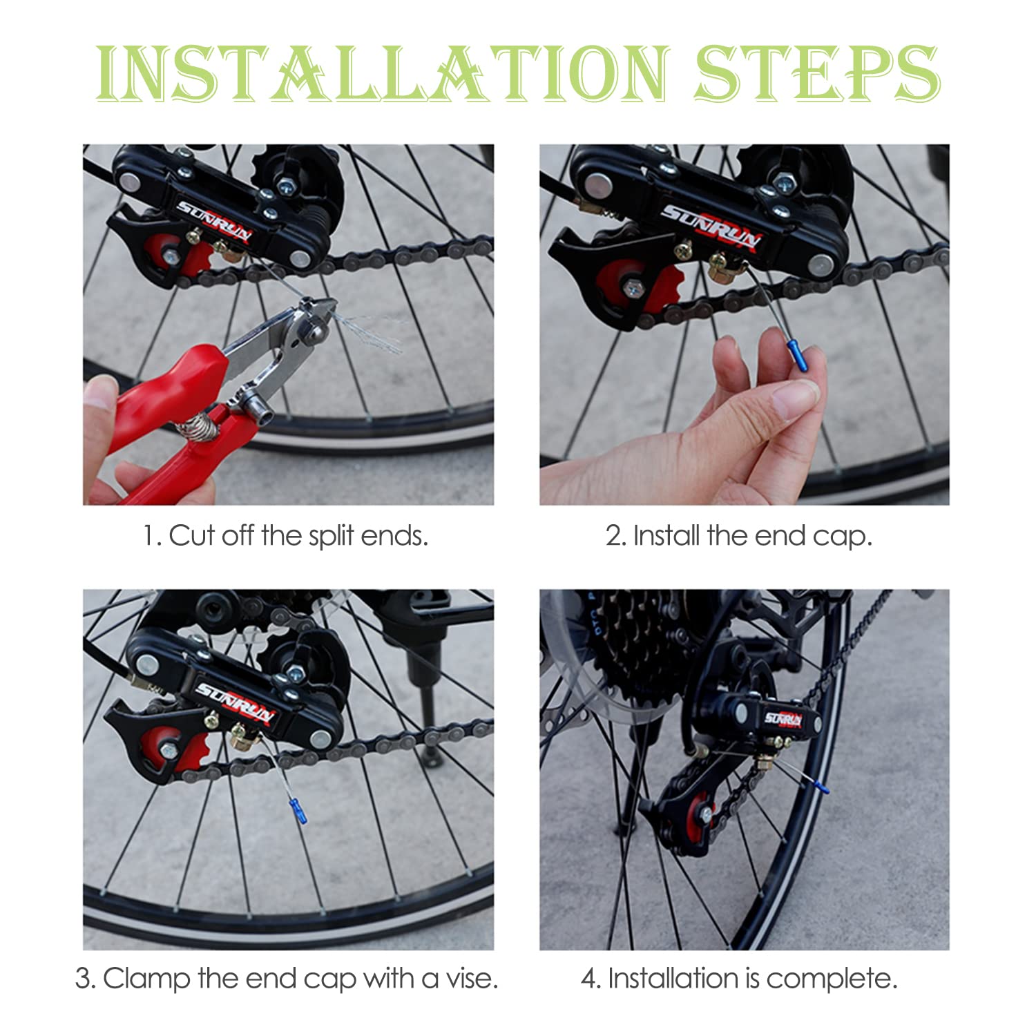 Lot De 100 Embouts De Câble De Frein Pour Vélo - Embouts De Câble De Dérailleur De Vélo - Capuchon D'extrémité De Câble De Frein De 5 Mm