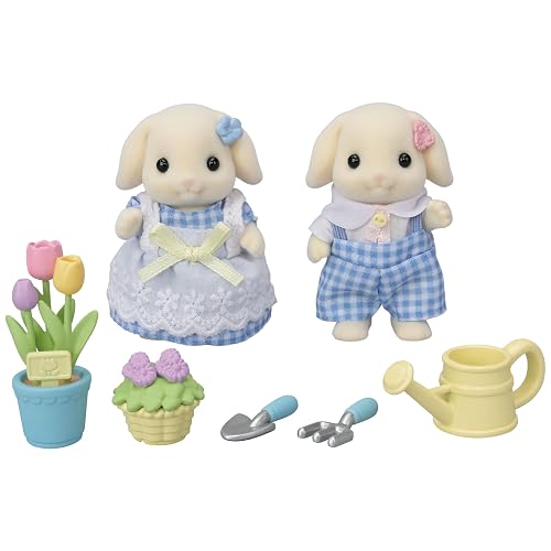 Calico Critters Blossom Gardening Set - Features Flora Rabbit Sister & Brother - Plant, Water, & Bloom with Your Adorable Critters!