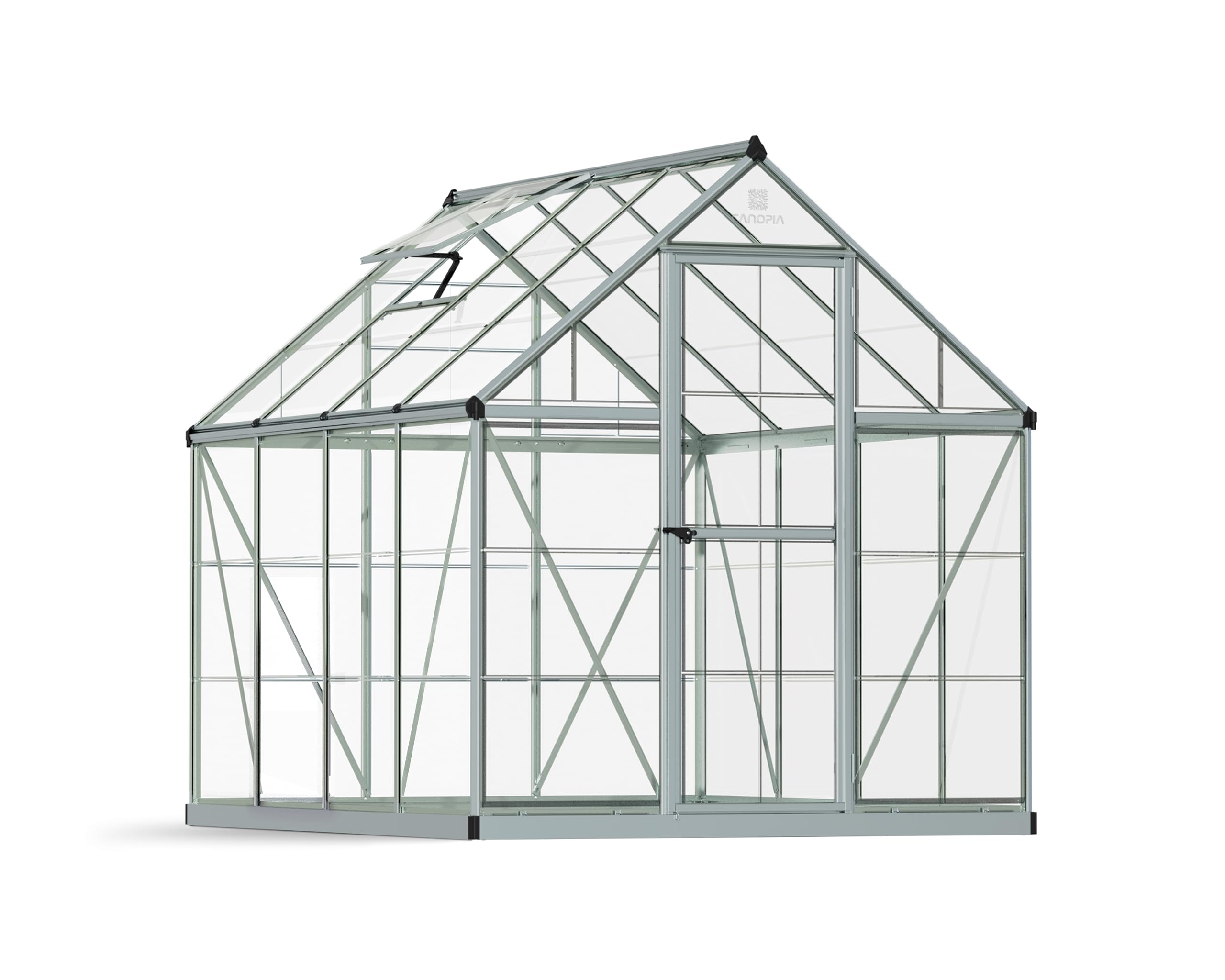 Canopia by Palram Serre de Jardin Harmony 4.6m² (Argent) Cadre en Aluminium, Panneaux en Polycarbonate, Résistant aux UV