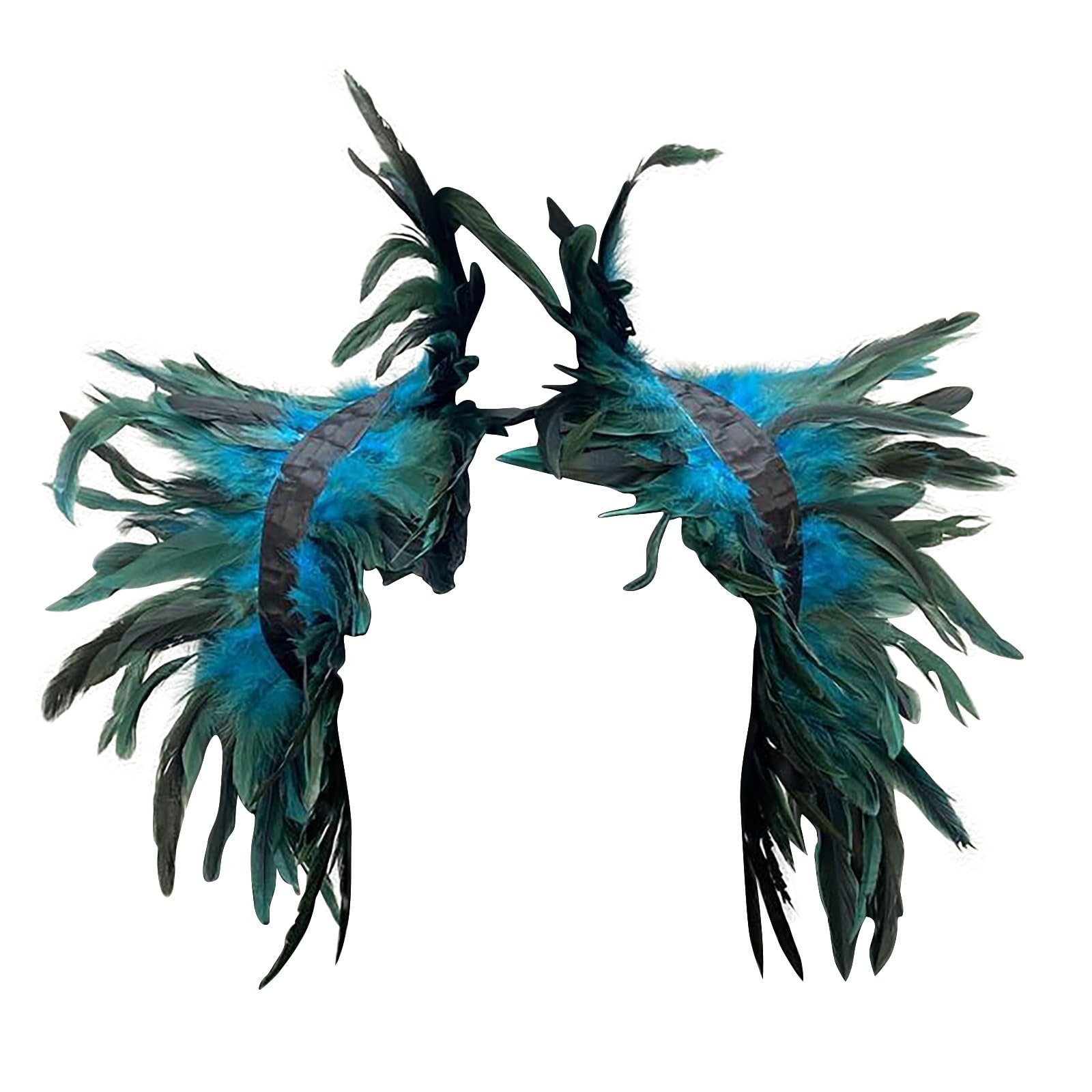 Pfau Kostüm Damen,Pfauenfeder Haarspangen,Feder Manschetten Hand,PfauKostüm Accessoires,Für Karneval Fasching Halloween Mottoparty Cosplay KostüM Damen Fasching Fee