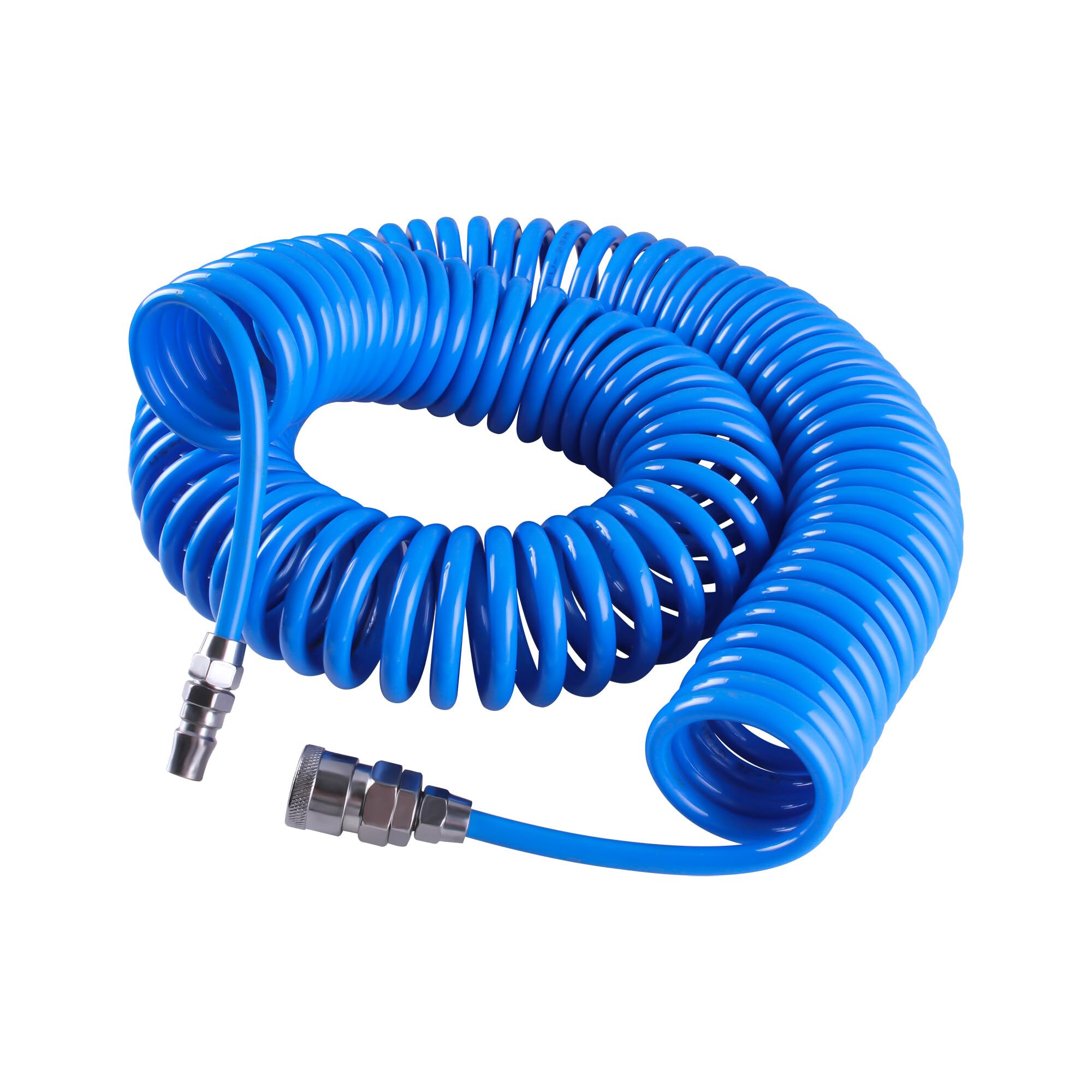 Tuyau à air comprimé de 15 m, tuyau spiralé en polyuréthane, tuyau de compresseur avec raccord pour conduite d'air (diamètre intérieur : 5 mm, diamètre extérieur : 8 mm)