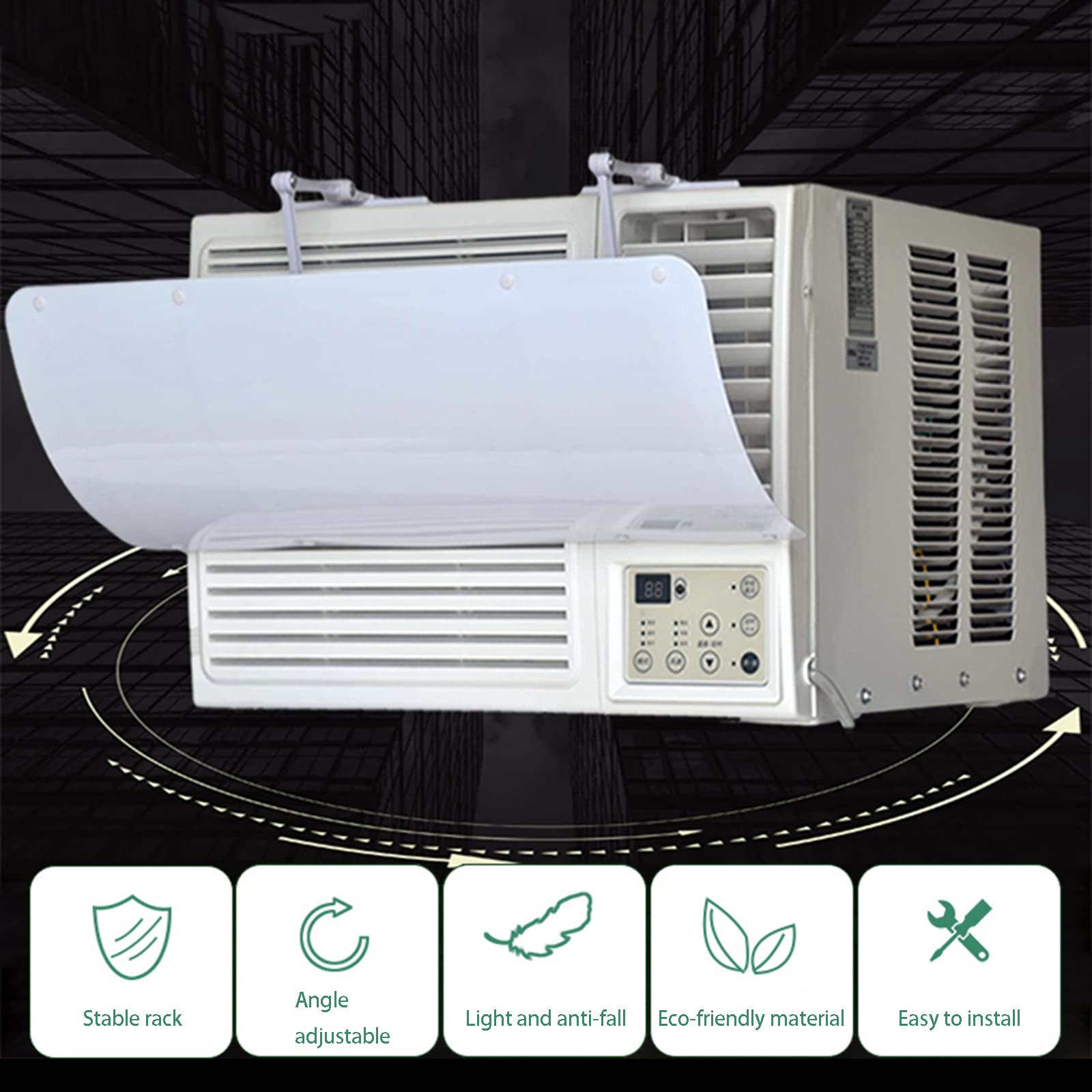 Deflector de aire, deflector de aire acondicionado para unidades de ventana, mejora la circulación de aire acondicionado y calefacción, disponible en invierno y verano.