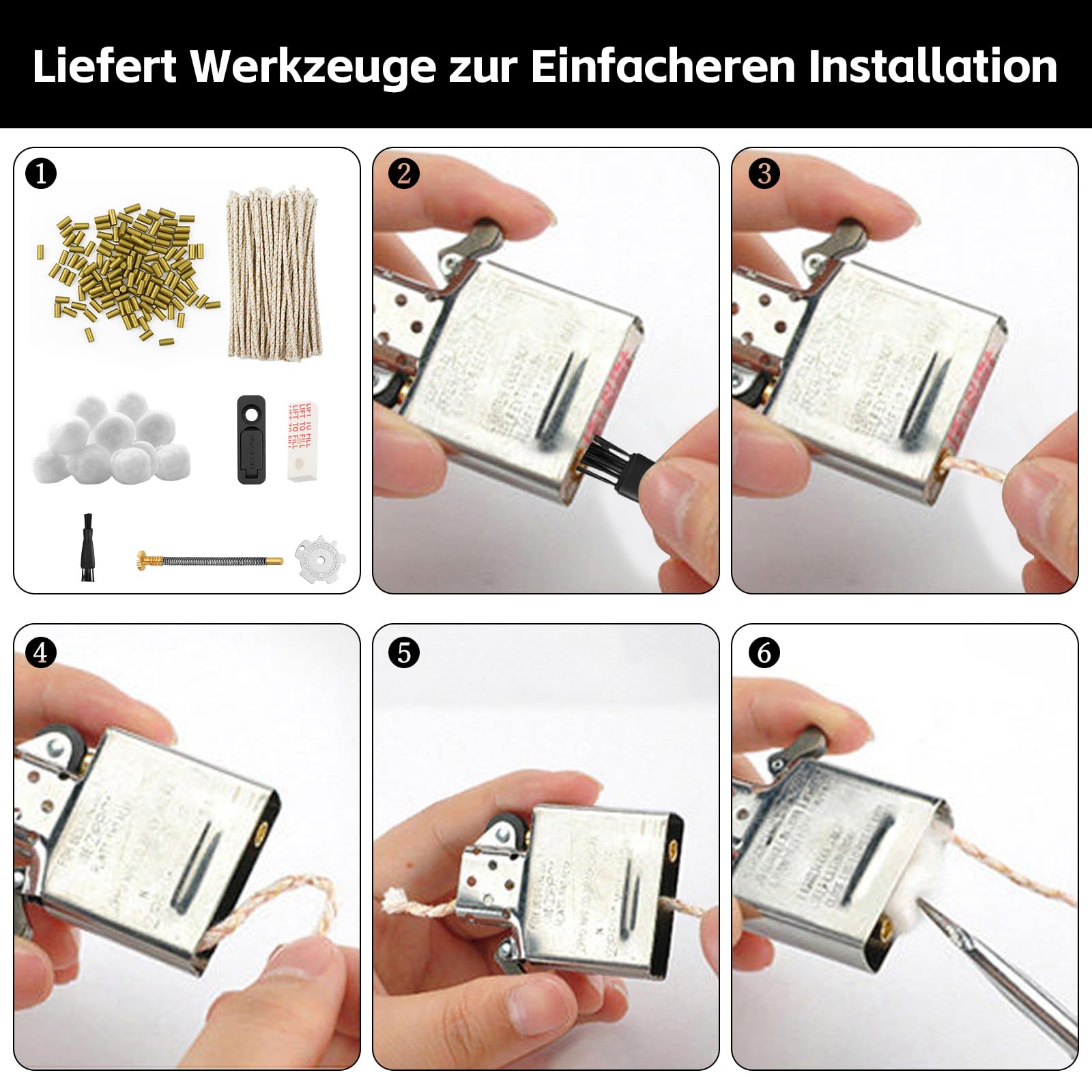 HavaCue Feuerzeug-Reparatur-Set · 150 Feuersteine, 50 Dochte, Watte · Universell Für Benzin-Feuerzeuge