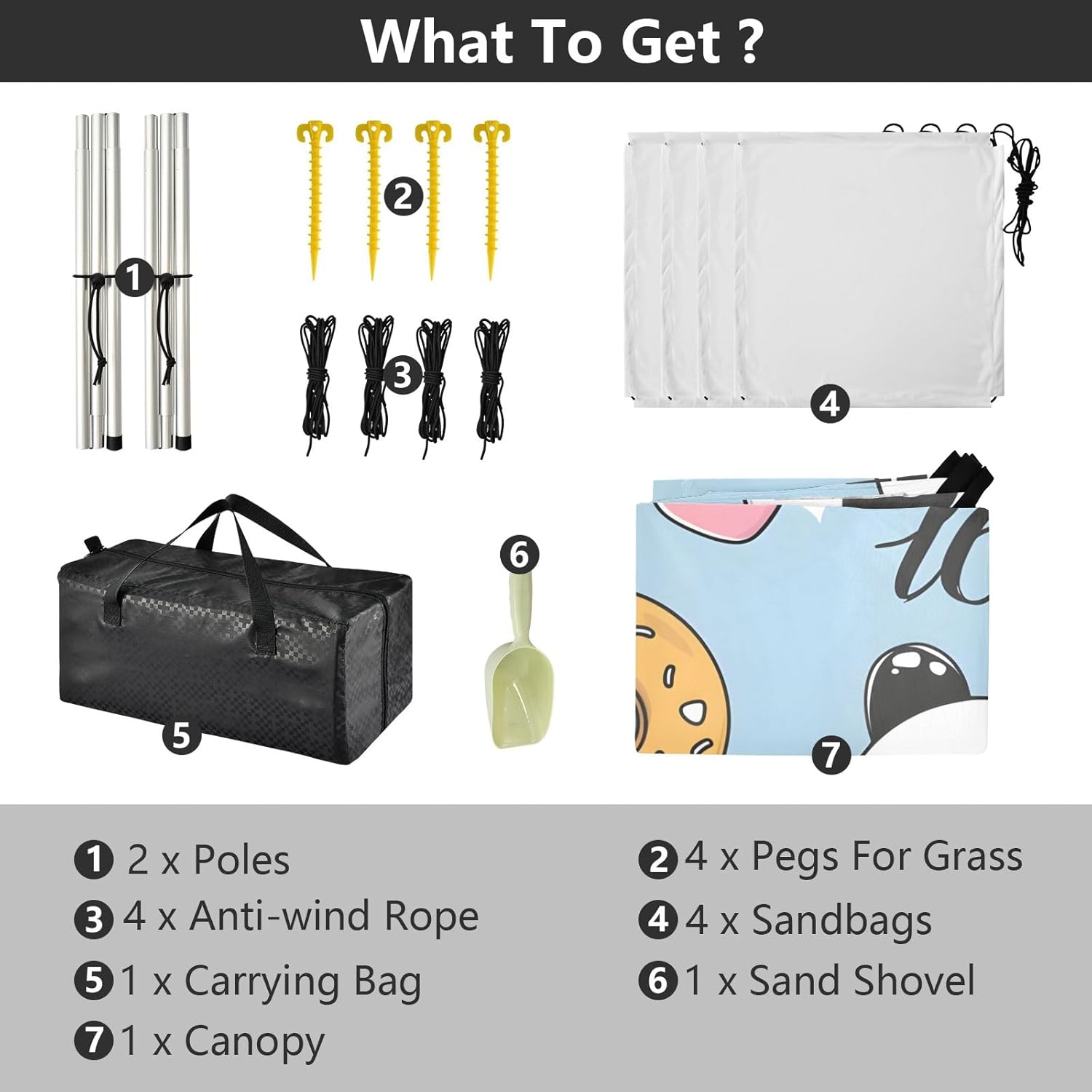 Panda Camping Sun Shelter, Beach Tent Portable Beach Sun Shade Outdoor Canopy for Camping Trips Fishing Picnic