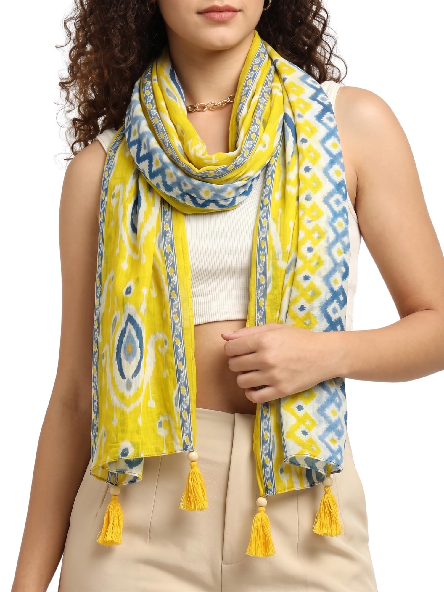ke kanhaexports KE KANHA EXPORTS Scarf for Women Stylish|Premium Cotton Stole|Dual Color Boho Beach Wrap|Soft Travel Layer for Outings and Casual Wear|Multicolor|Easily fits 180 x 50cm|Pack of 1-picture-20