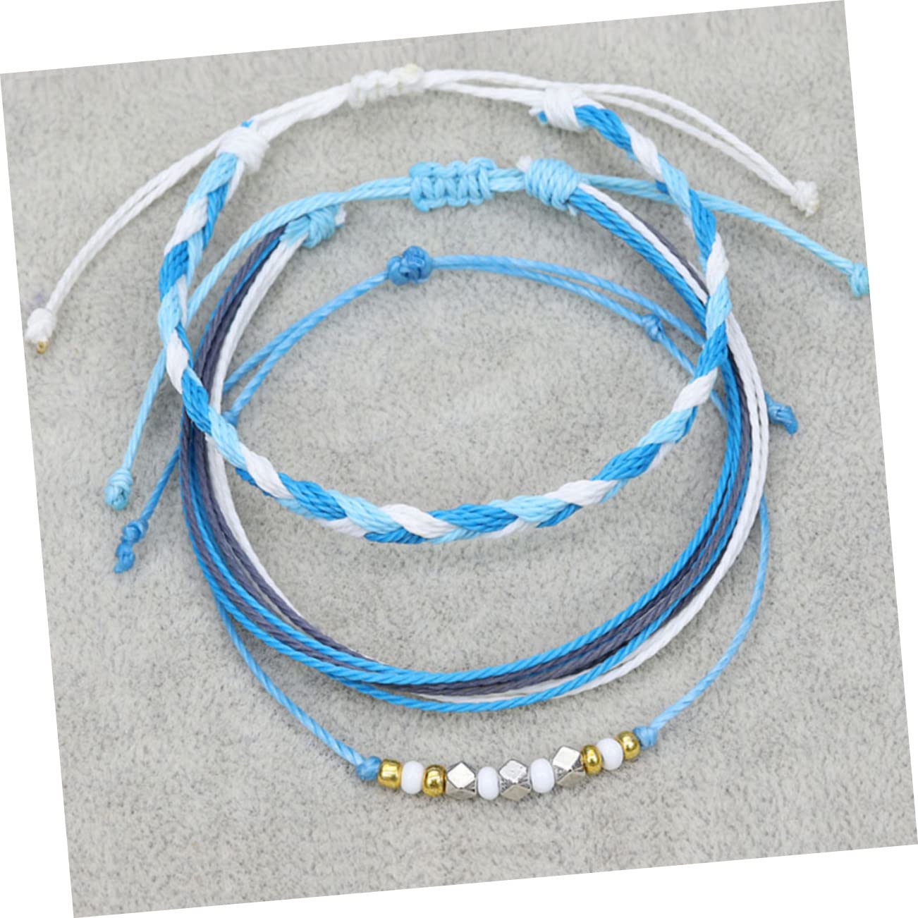 9piezas Pulseras De Playa Tejidas Mano Conchas De Mar Pulsera De Hilo De Cera Bangle De Moda Mezclados