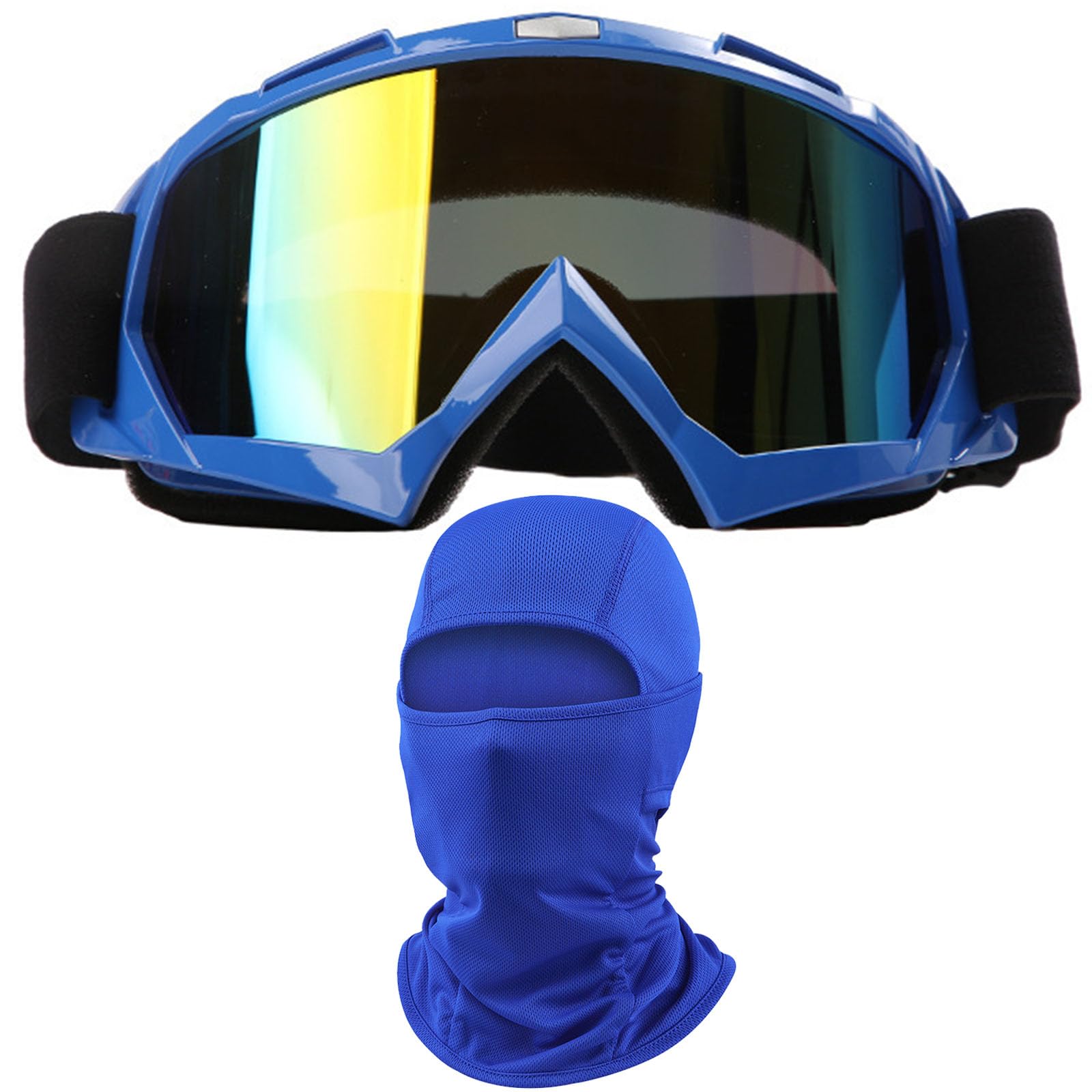 immoono Dirt Bike Motorcycle Goggles with Balaclava Face Cover, Motocross Riding Offroad Glasses for Men Women with Face Mask