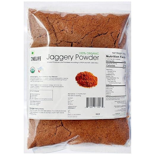 One Life Organic Certified Sugarcane Jaggery Powder and Healthy Sugar