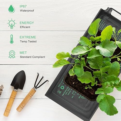 Miniatura 7 de HYDGOOHO Paquete de 4 alfombrillas térmicas de plántulas, con certificación MET para plantas de cultivo de semillas, invernadero de inicio de