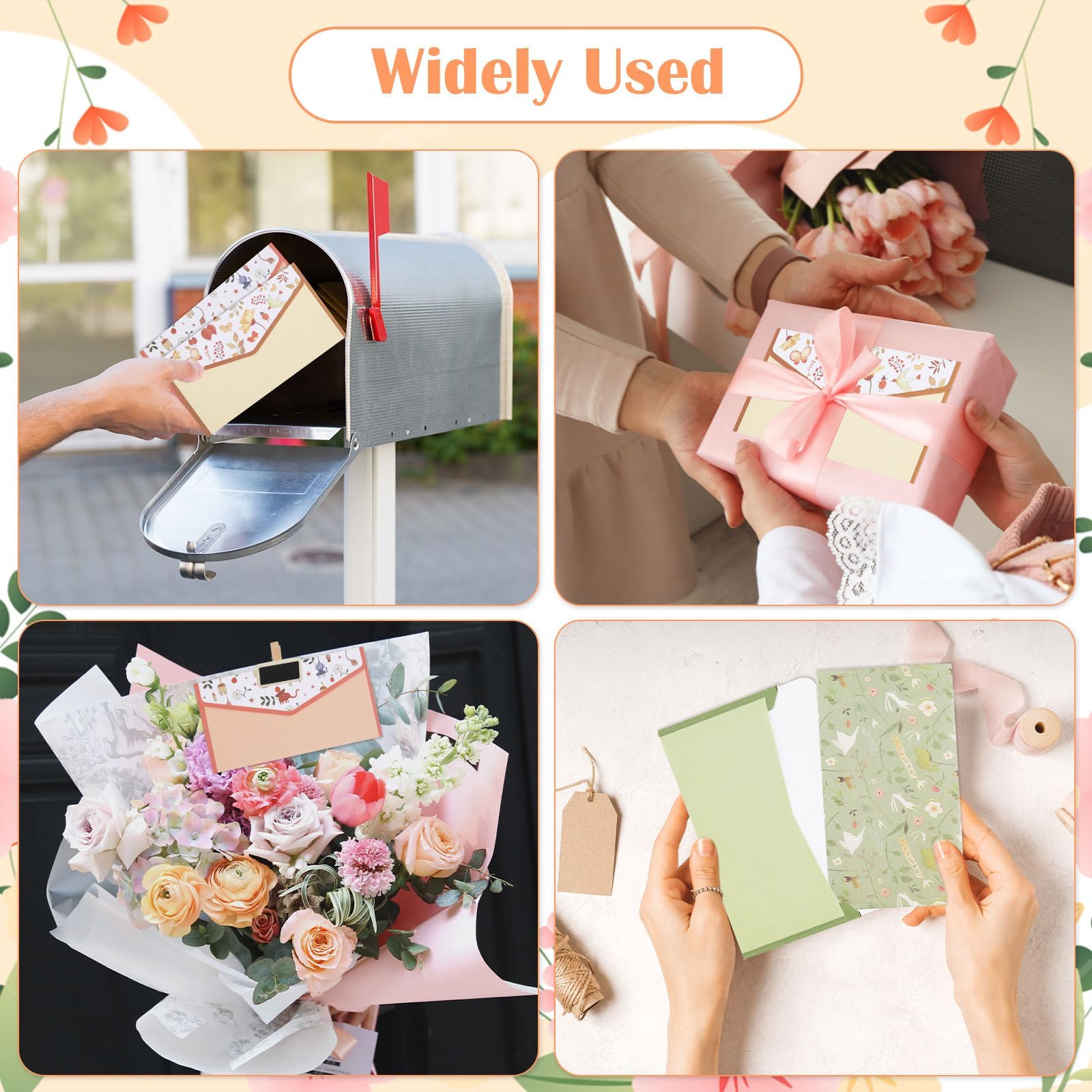 Zestaw papieru listowego z kopertą, 60 arkuszy papieru listowego A5 z 30 kopertami, 10 stylów kwiatowych, bez wycieku atramentu, papier listowy i koperty do materiałów biurowych, zaproszeń, kartki z
