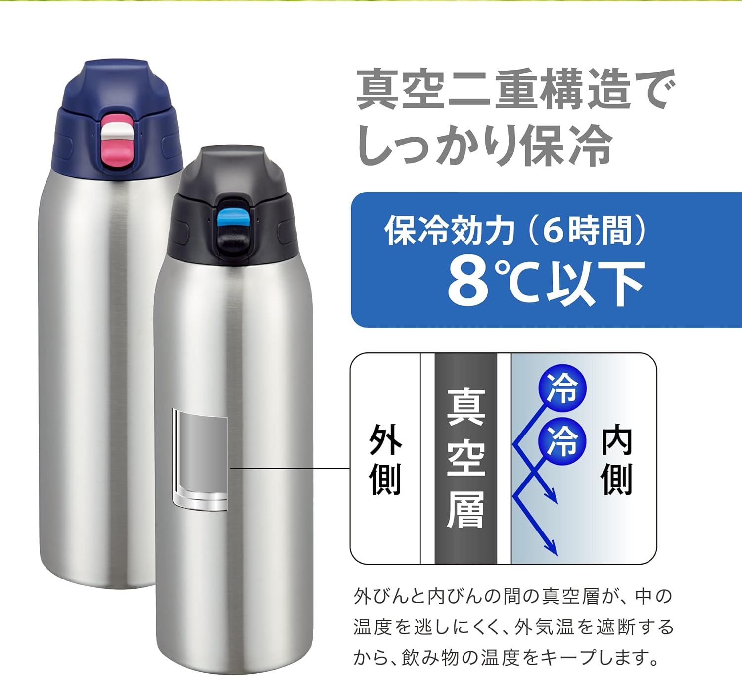 Peacock stainless steel bottle drink straight (with pouch) 1.0l Blue an AJC – F101 A