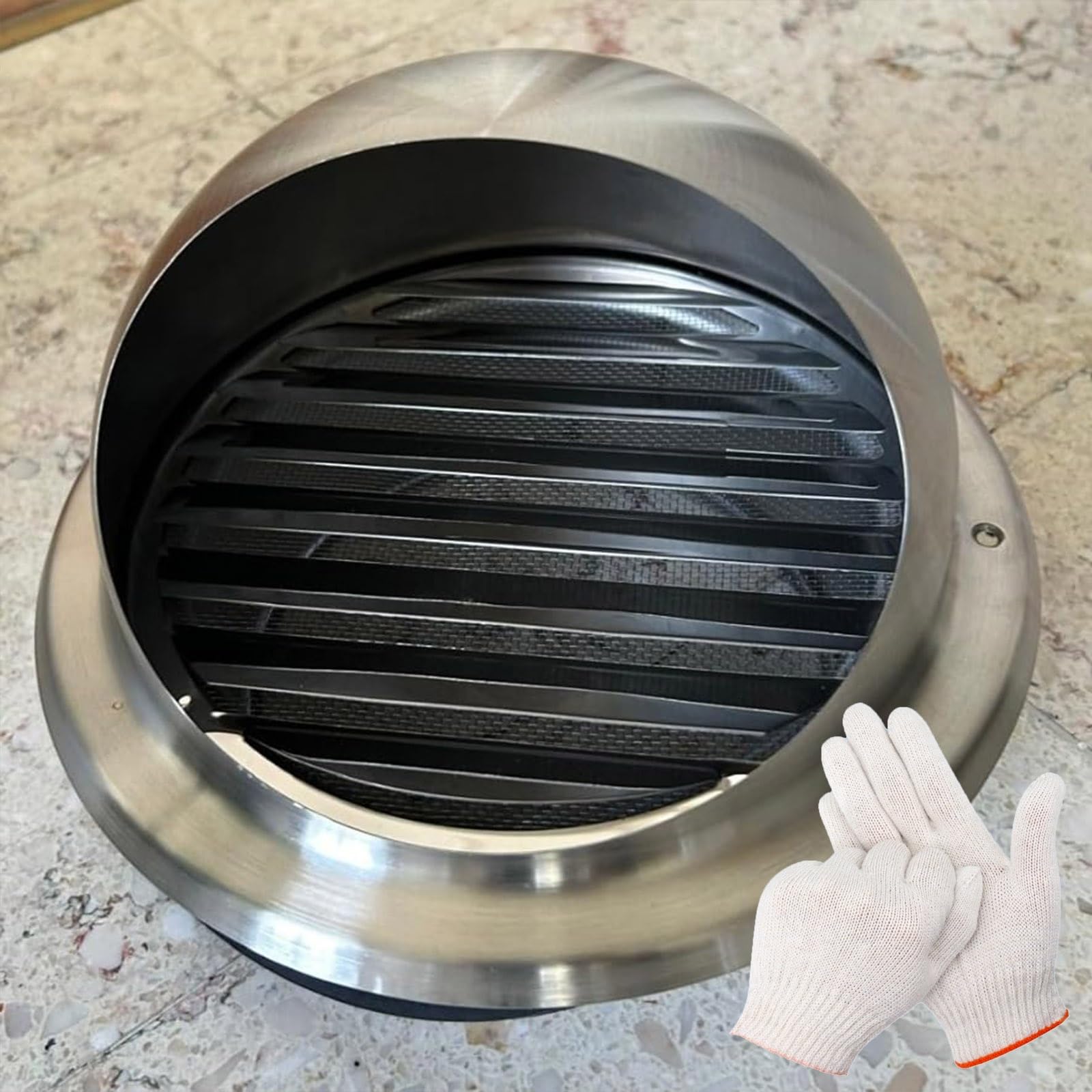 Wall Ventilation Cover 304 Stainless Steel Air Vent Cover 250mm 150mm 60mm 100mm Bull Nose External Vent with Louvres for Pipes Garages Kitchen Bathroom Campers(300mm/11.8in)