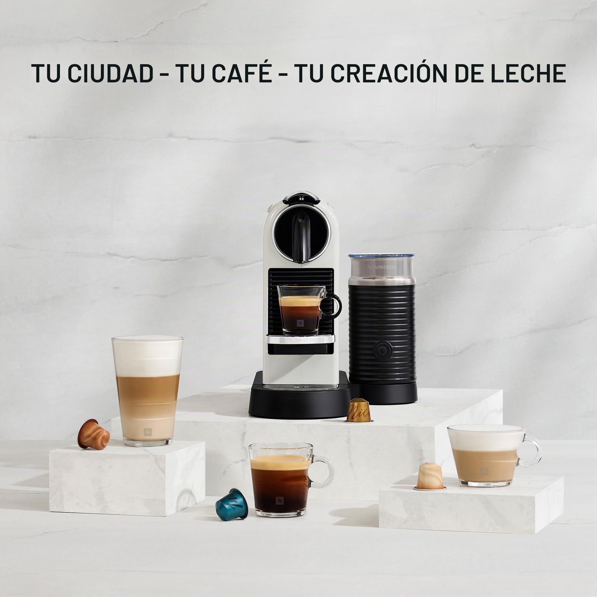 DeLonghi Nespresso Citiz EN267.WAE Cafetera con cápsulas, sistema de extracción especial, 1710 W, 1 L, plástico, Blanco