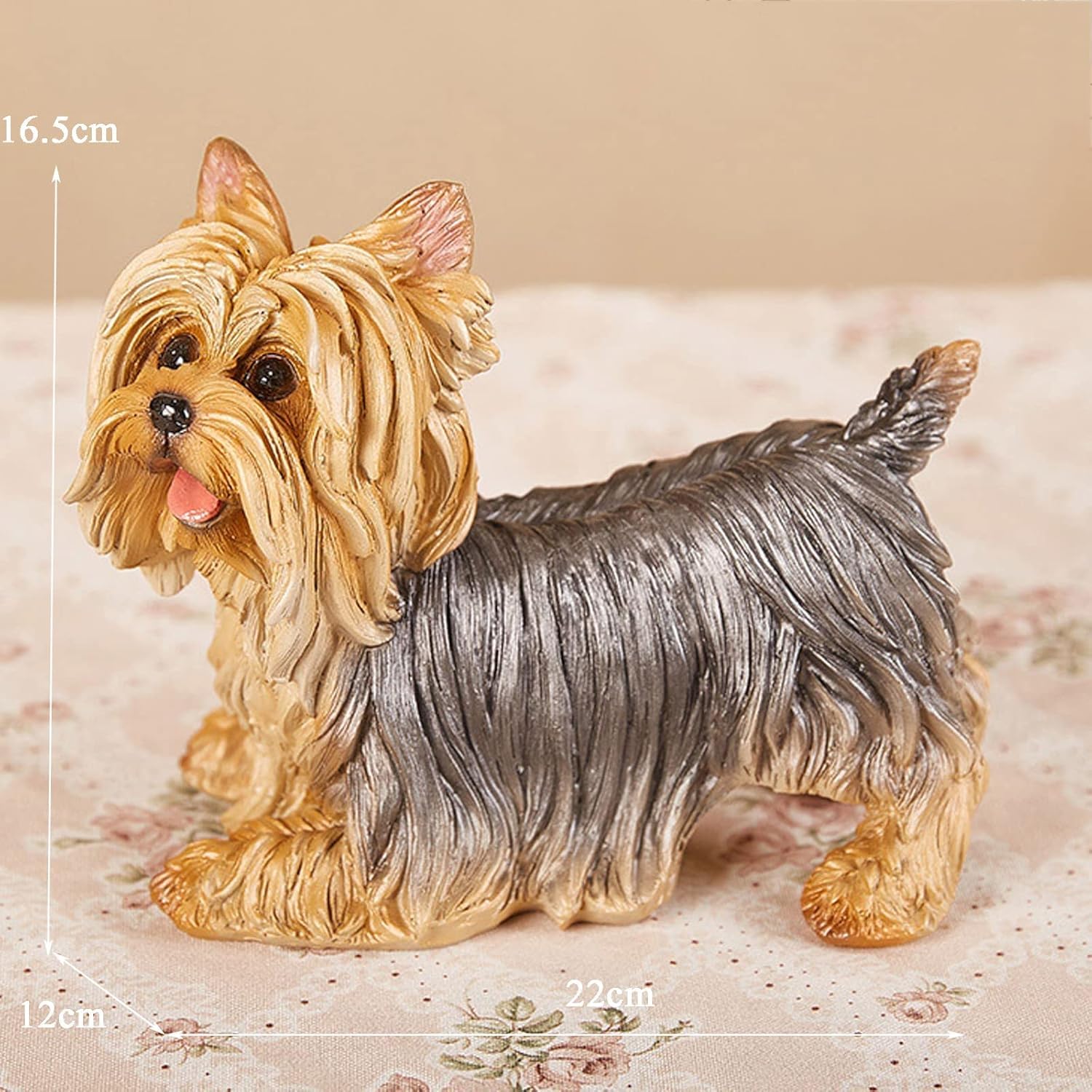 Posągi ogrodowe zwierząt, żywica statua Yorkshire Terrier imitacja psa ozdoby statua psa salon wyposażenie domu dekoracje ogrodowe na zewnątrz podwórko, 1