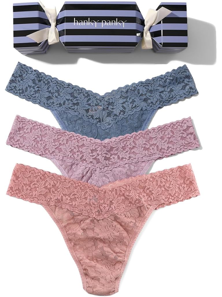 Multi Hanky Panky Signature Lace Low Rise Thong 3-Pack