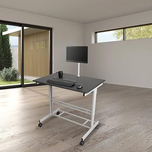 Miniatura 2 de Escritorio de pie con altura ajustable móvil con soporte para monitor Negro 48