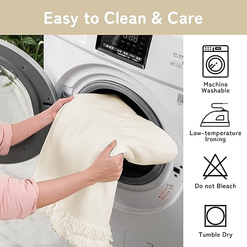 Miniatura 77 de HANDONTIME fundas de sofá beige para sofá, fundas boho de jacquard y corduroy para perros, funda de sofá de felpilla para perros, protector suave