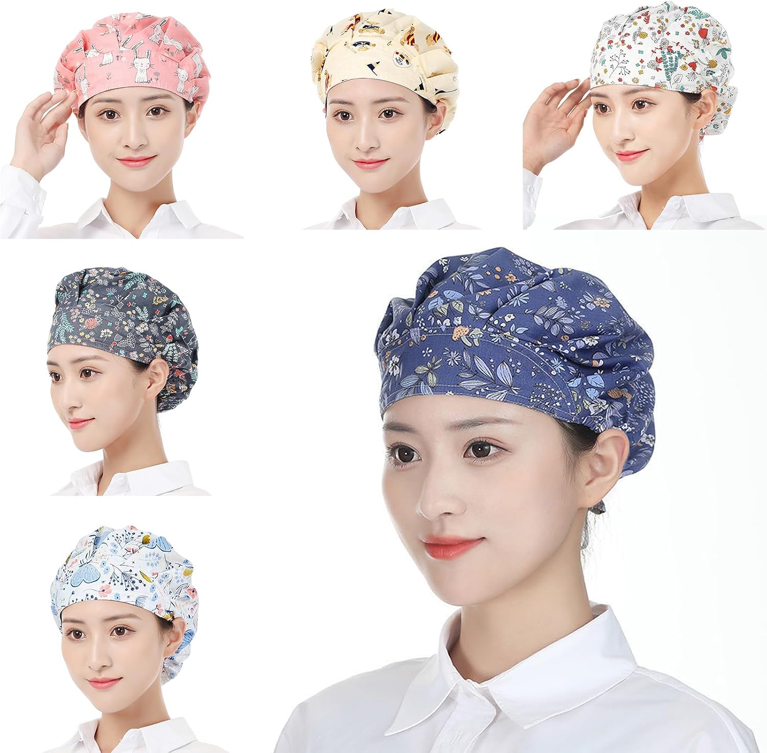 Practical Chefs Bonnet Unisex Chefs Cap for Kitchen Cooking Service and Other Work Multicolored Headwear Chefs Bon
