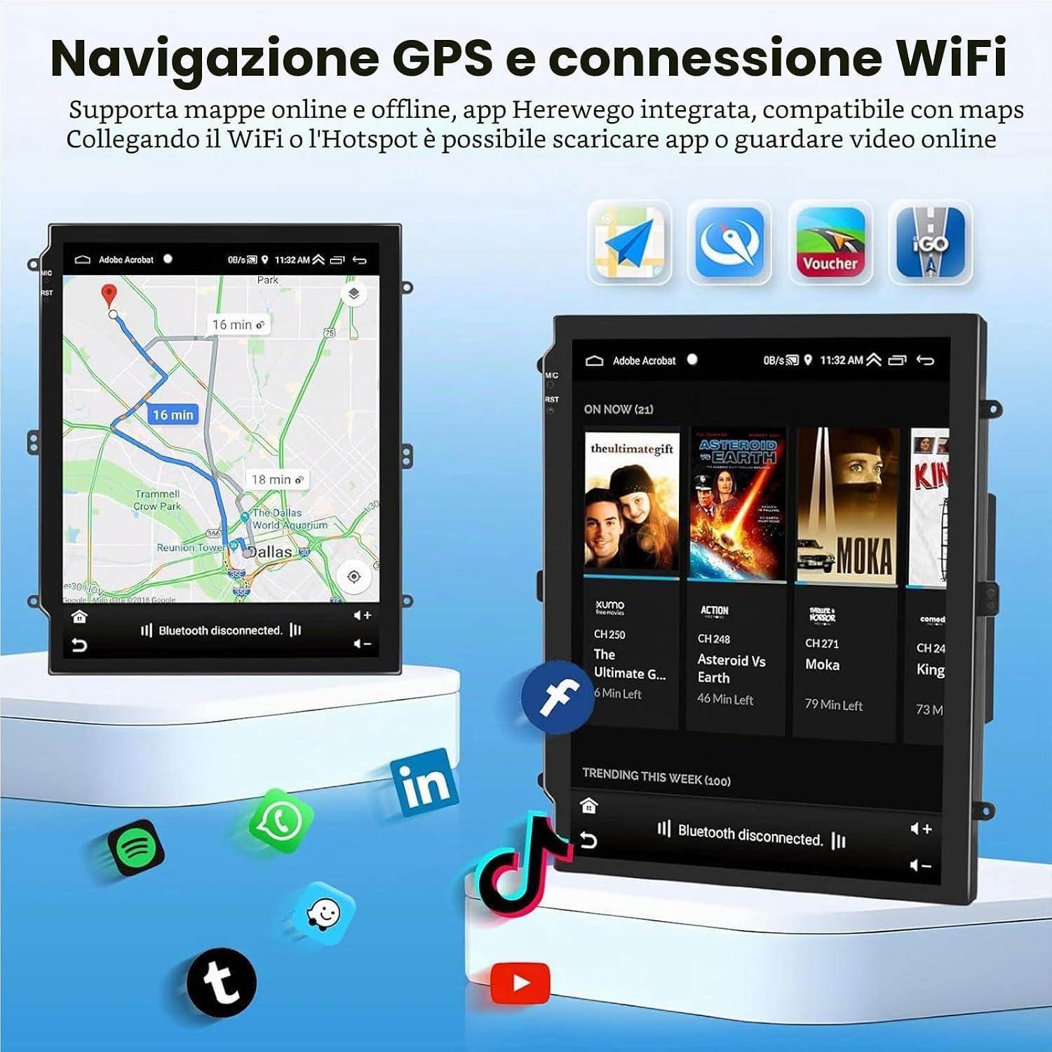 Dla Hyundai Tucson 2010-2015 Android Car Stereo Z Bezprzewodowym Carplay Android Auto Mirror Link 9,7-calowym Ekranem Dotykowym Radiem Z GPS/WiFi Bluetooth I FM RDS Kamerą Cofania I Mikrof(Color:M400)