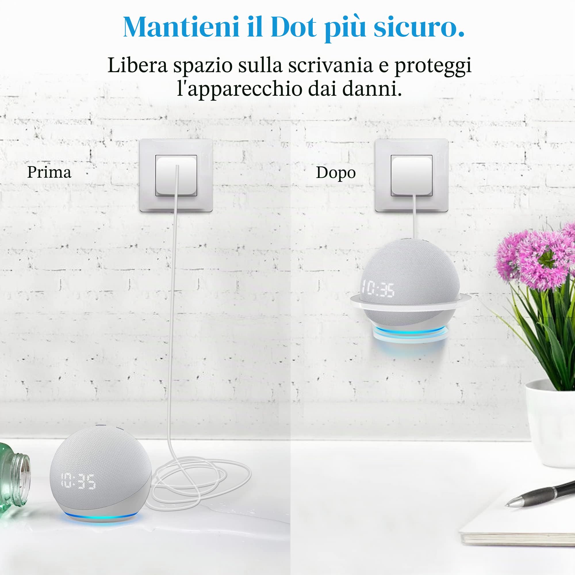Cozycase Supporto da parete Compatibile con Dot 5/4a & Homepod Mini, mensola in acrilico 1-Pack